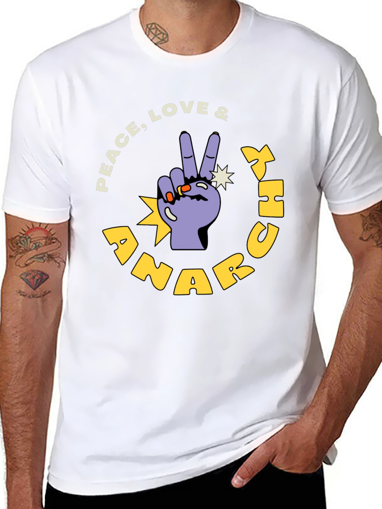 Peace Love & Anarchy Graphic T-Shirt