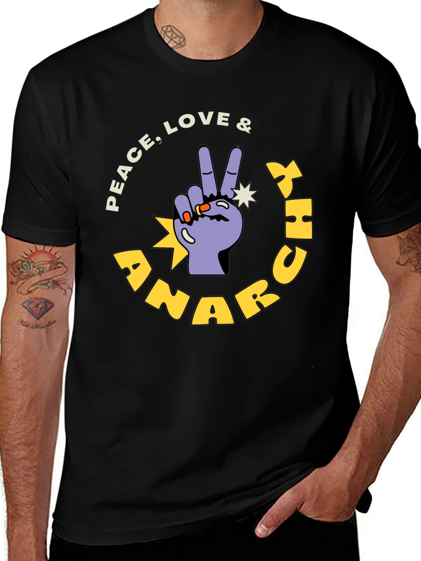 Peace Love & Anarchy Graphic T-Shirt