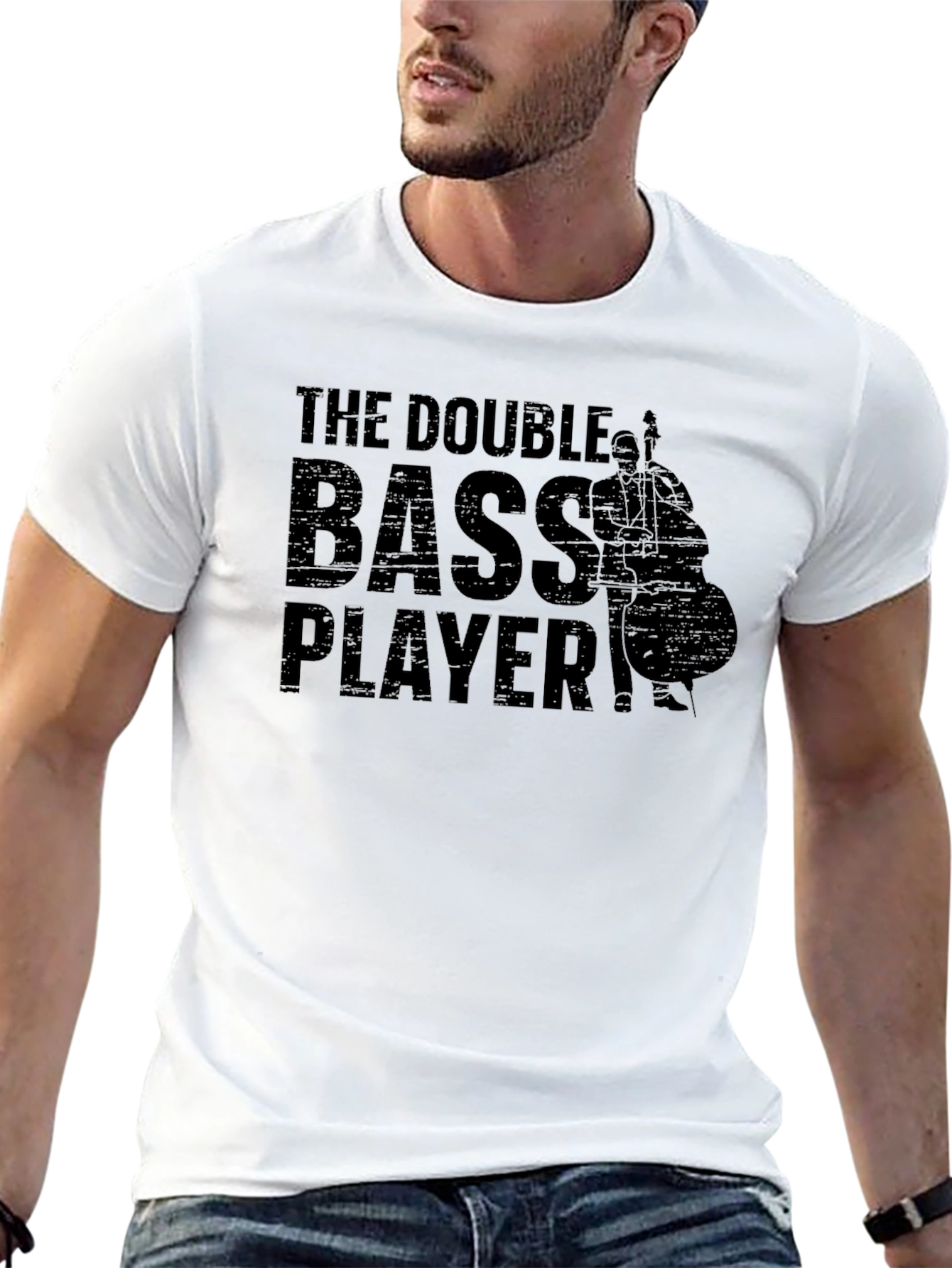 Double Bass Player Graphic Tee - Music Lovers T-Shirt