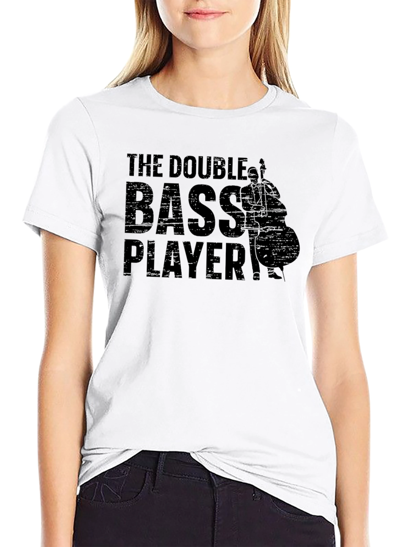Double Bass Player Graphic Tee - Music Lovers T-Shirt