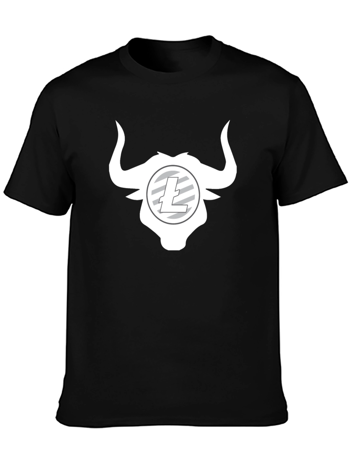 Bull Litecoin Crypto Black T-Shirt