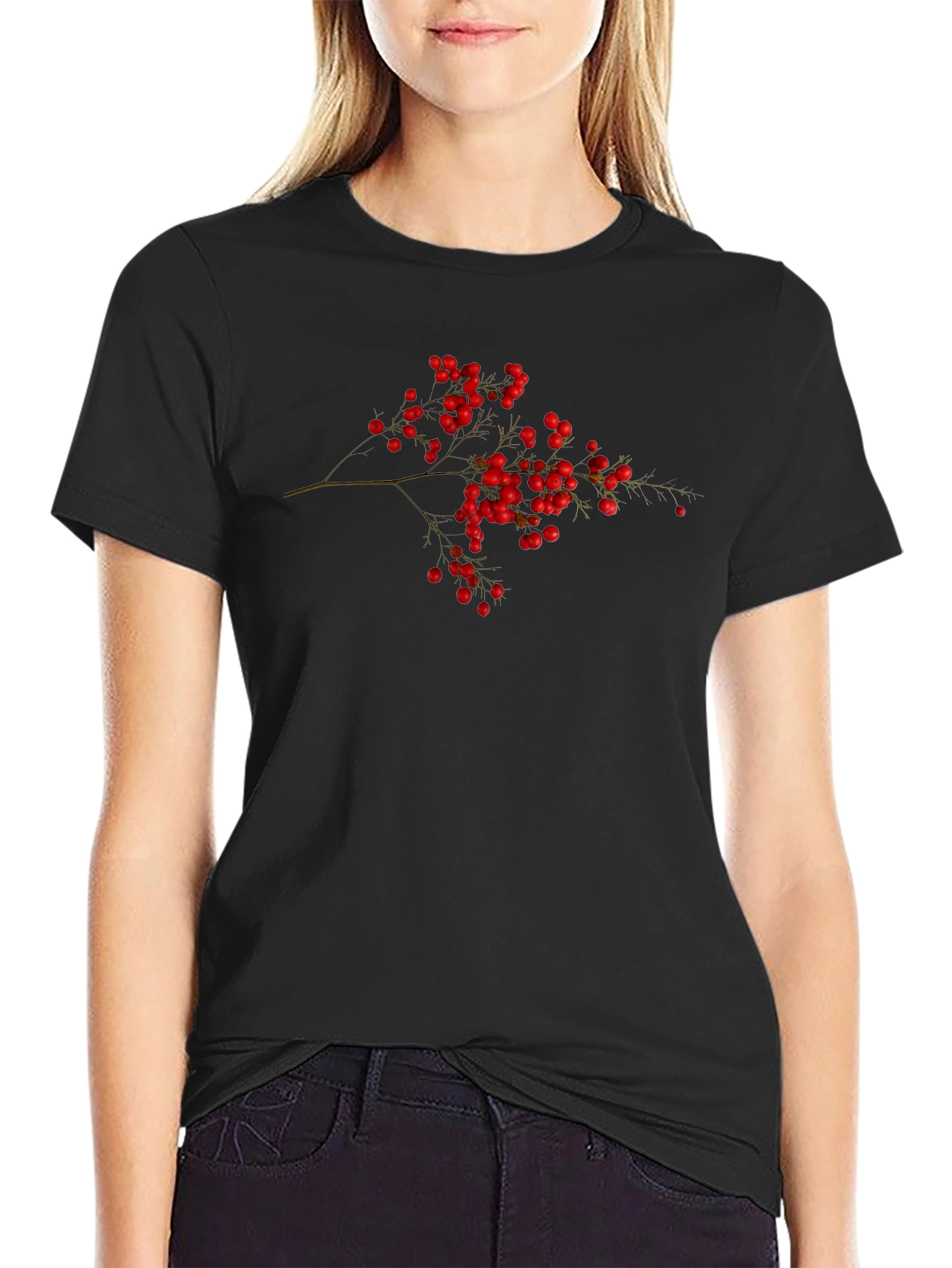 Berry Branch Black T-Shirt