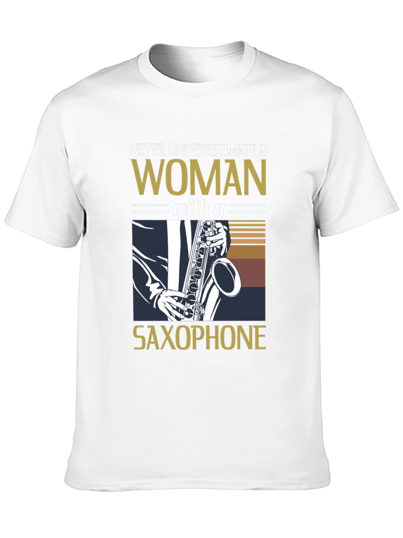 Never Underestimate Saxophone Woman T-Shirt
