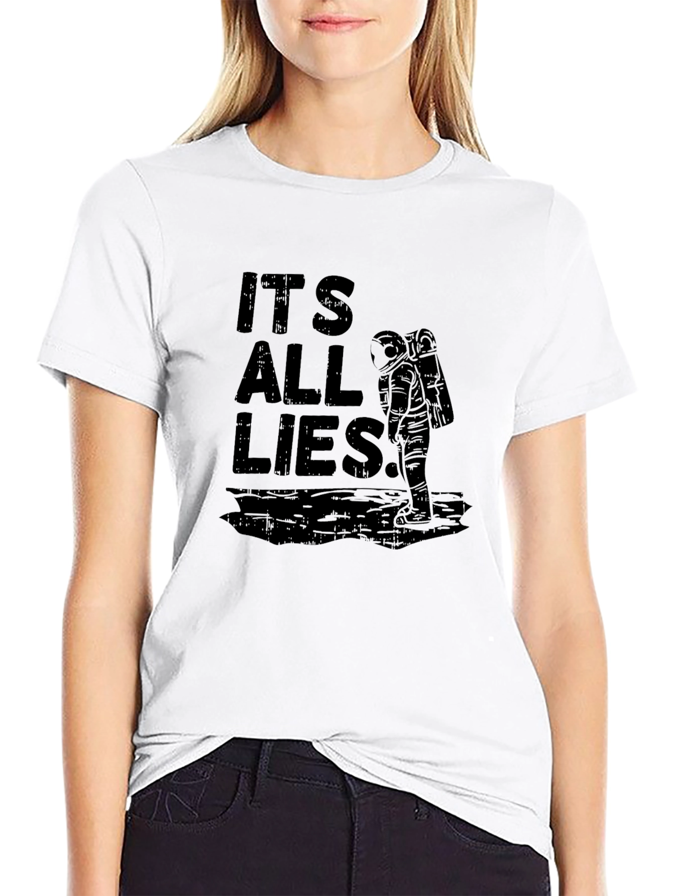 Its All Lies T-Shirt - Moon Landing Conspiracy