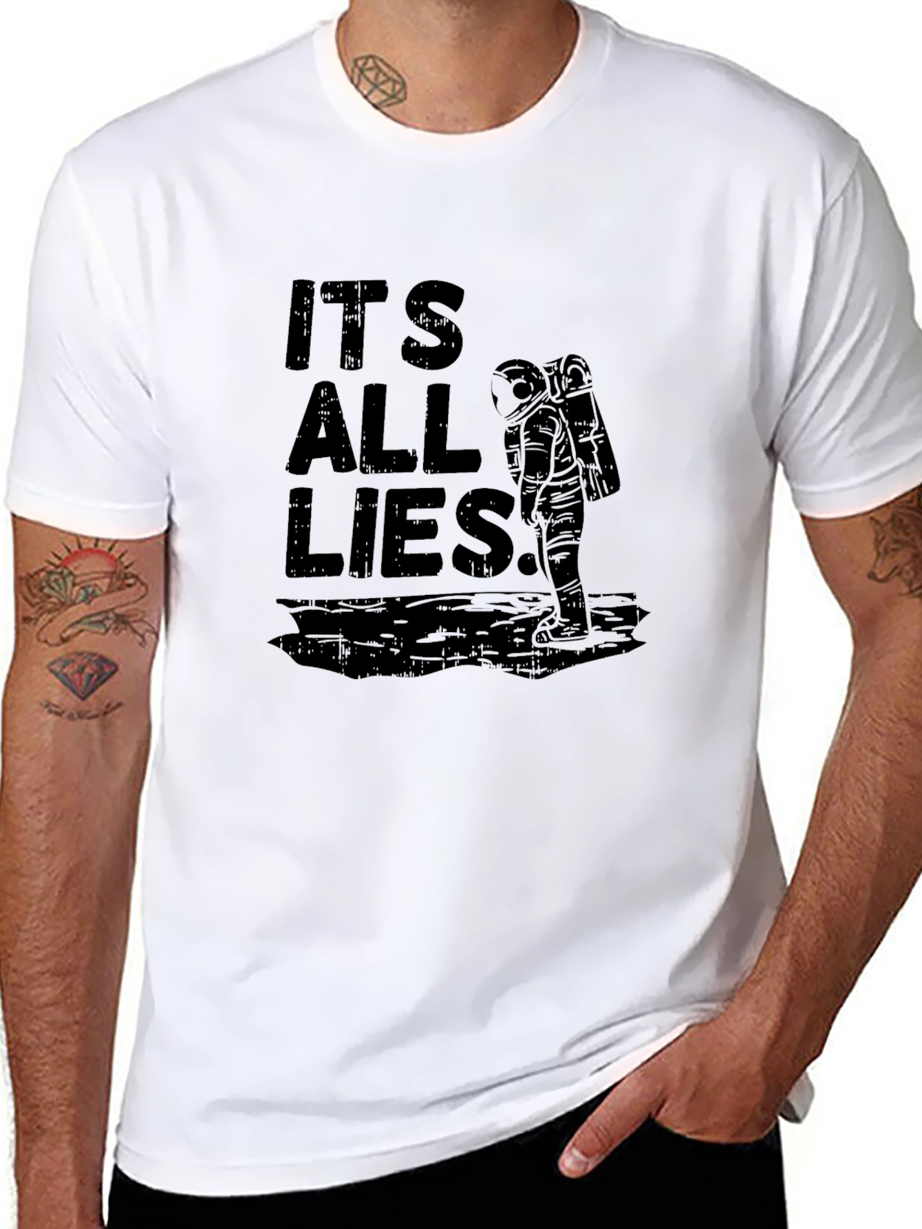 Its All Lies T-Shirt - Moon Landing Conspiracy