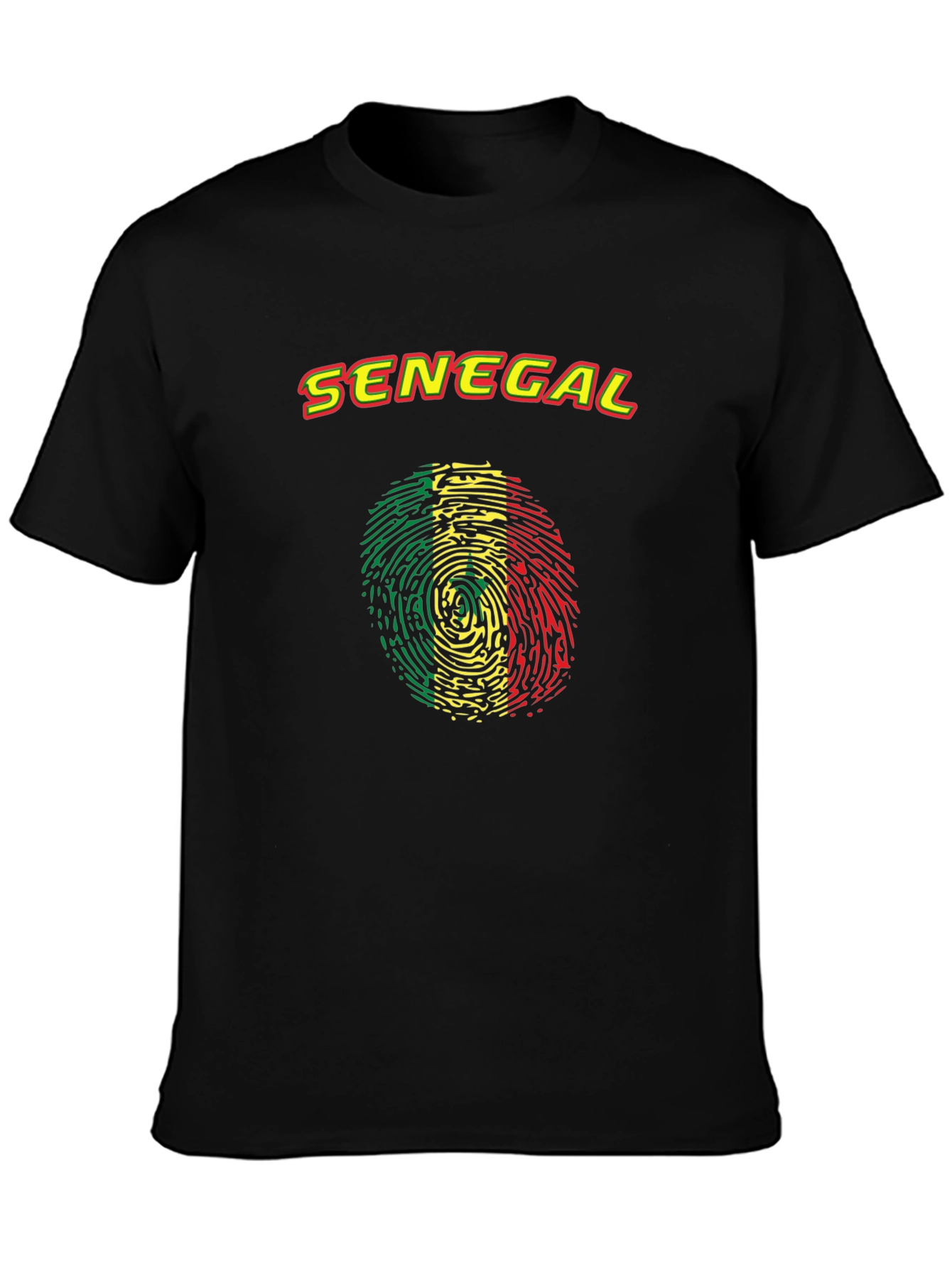 Senegal Pride T-Shirt - Fingerprint Flag Design