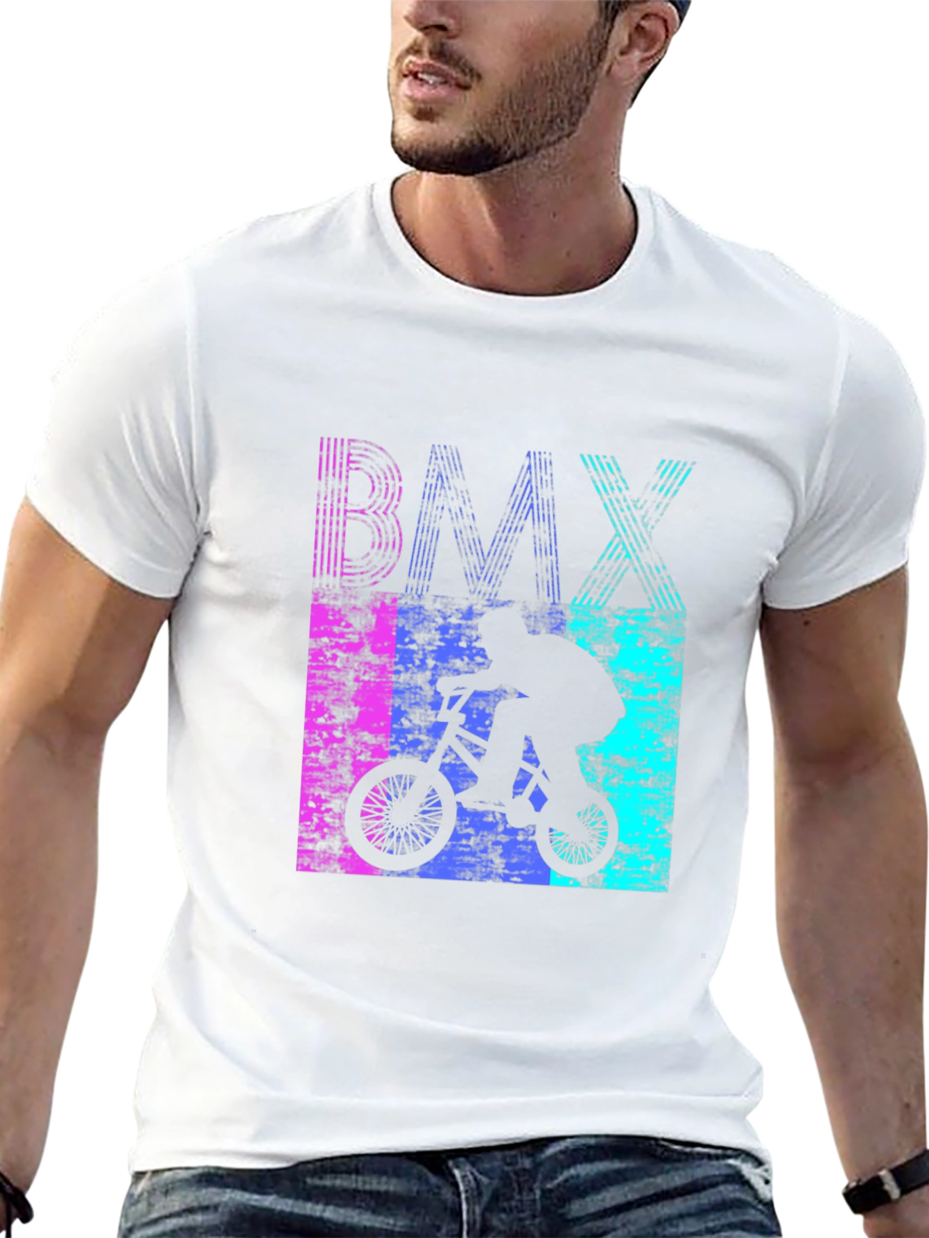 Retro BMX Rider Graphic Tee - Black