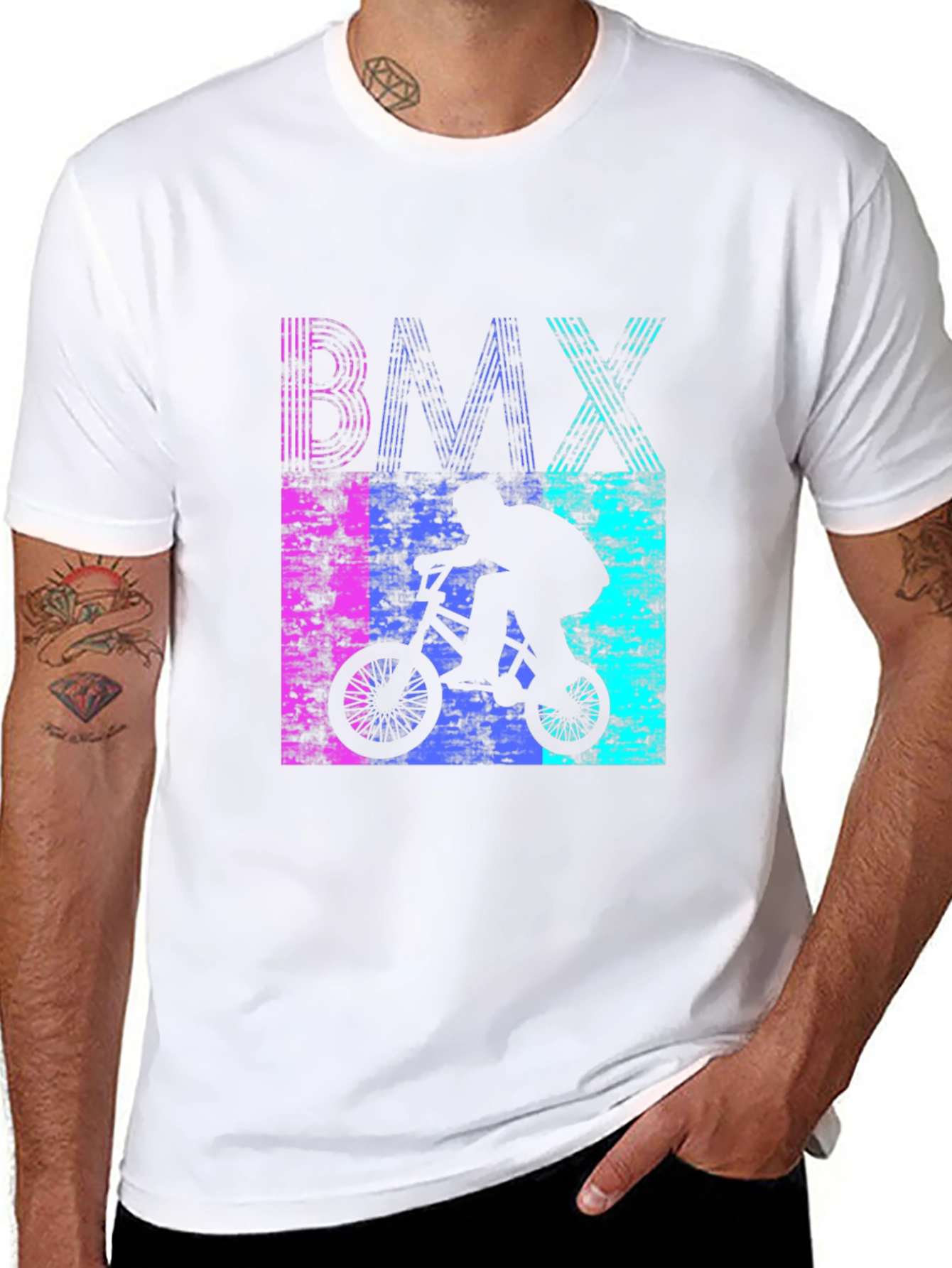 Retro BMX Rider Graphic Tee - Black
