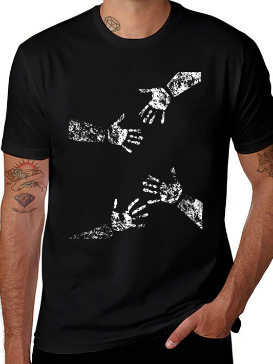 Reach Out Graphic Tee - Soft Cotton Black T-Shirt