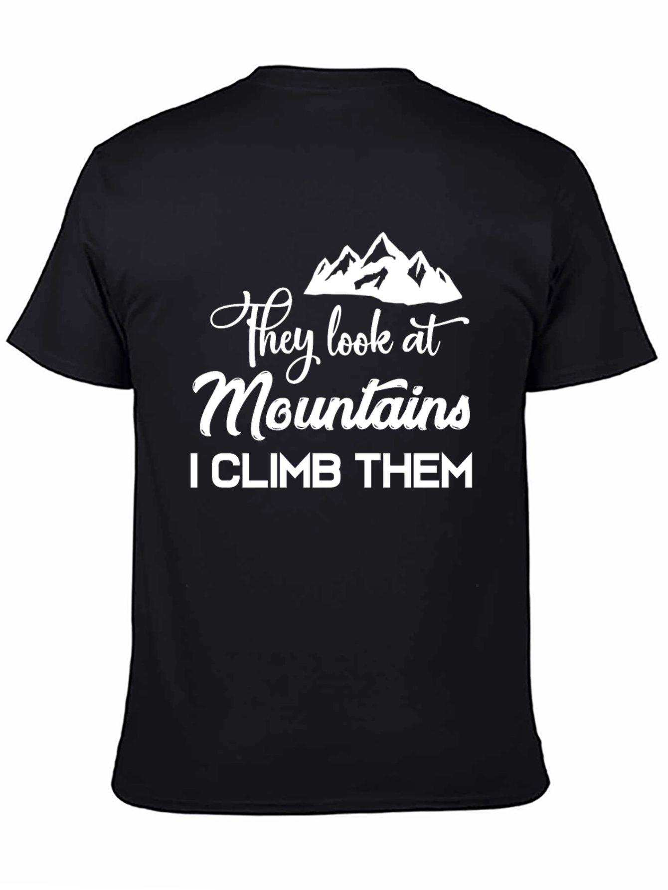 Mountains Climb T-Shirt - Black Cotton Tee