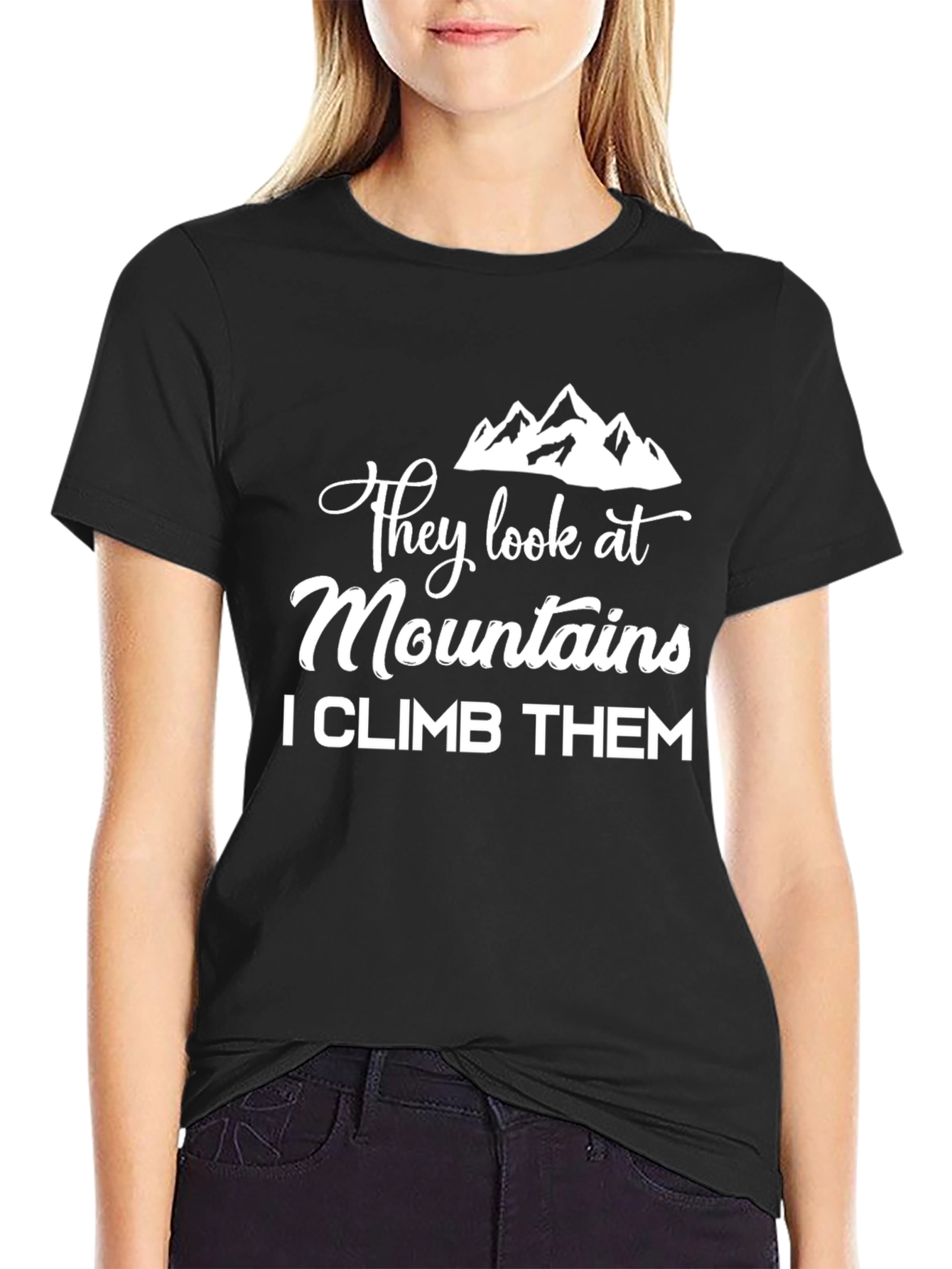 Mountains Climb T-Shirt - Black Cotton Tee