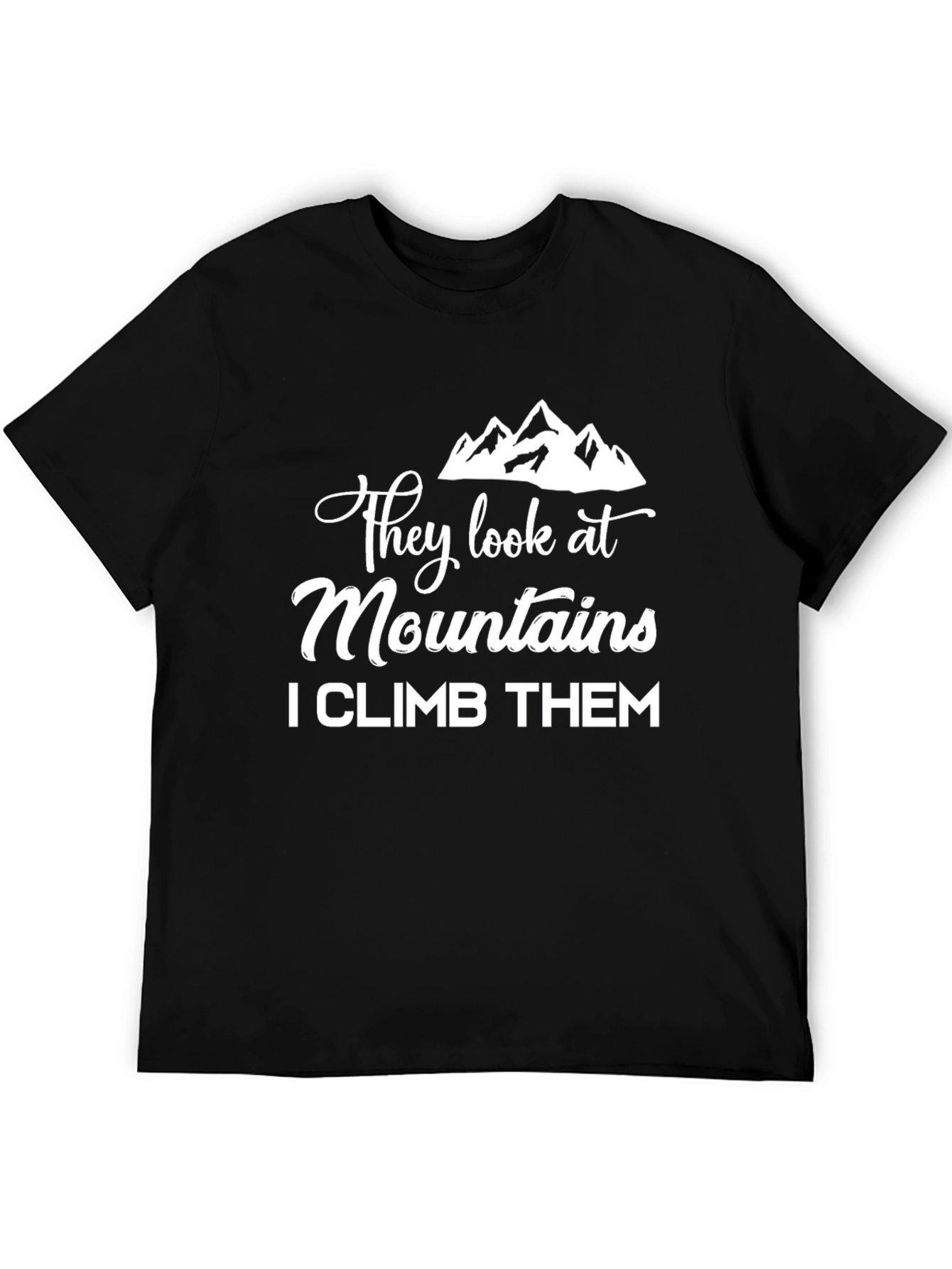 Mountains Climb T-Shirt - Black Cotton Tee