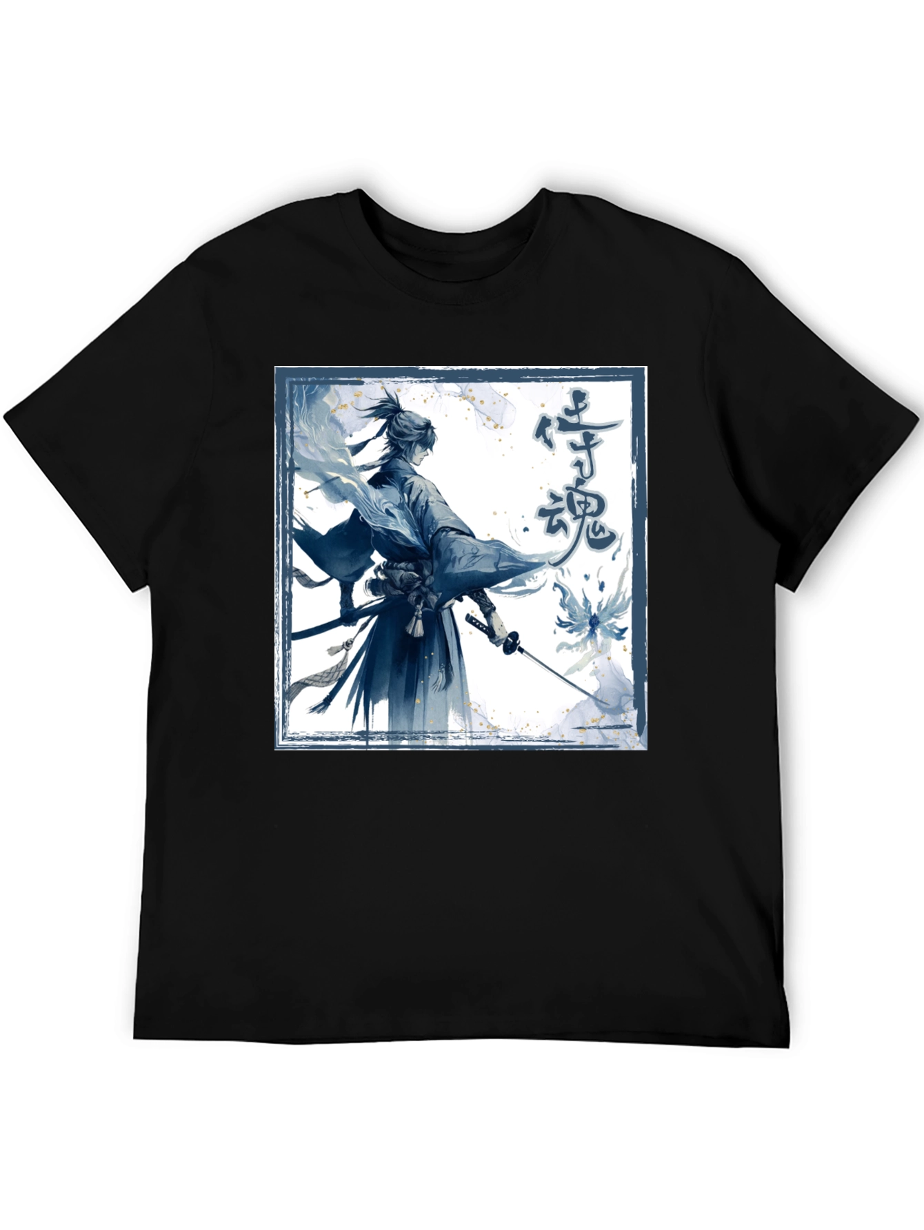 Samurai Spirit Graphic Tee - Mens Black T-Shirt
