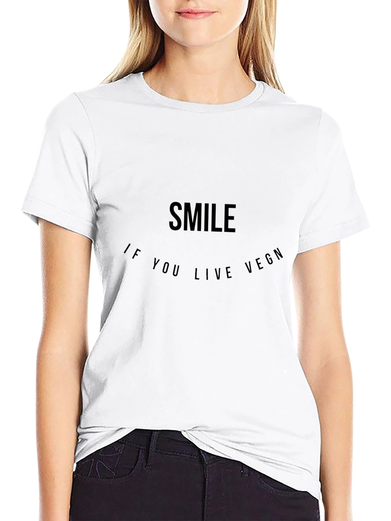 Smile If You Live VEGN Black Tee