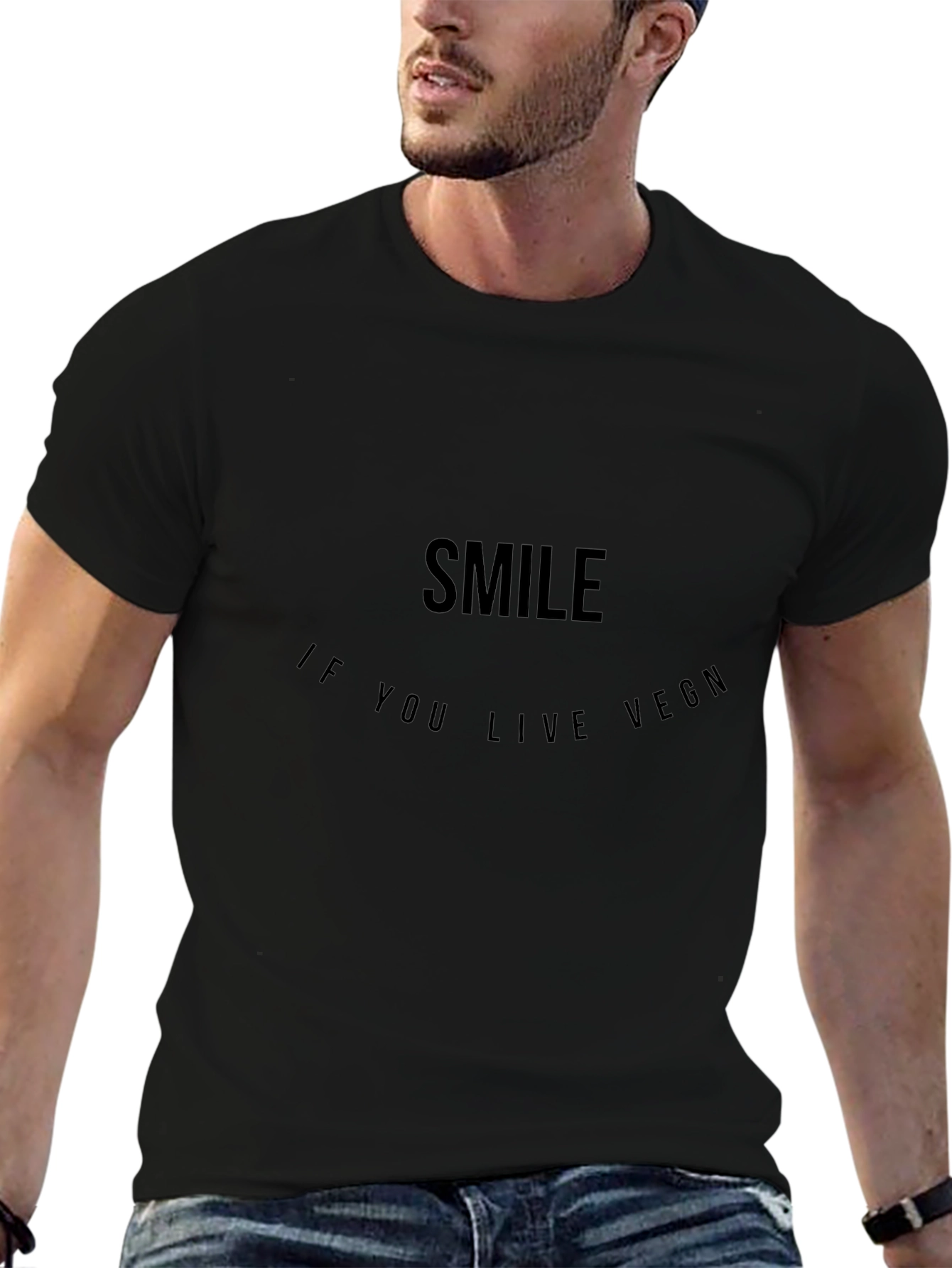 Smile If You Live VEGN Black Tee