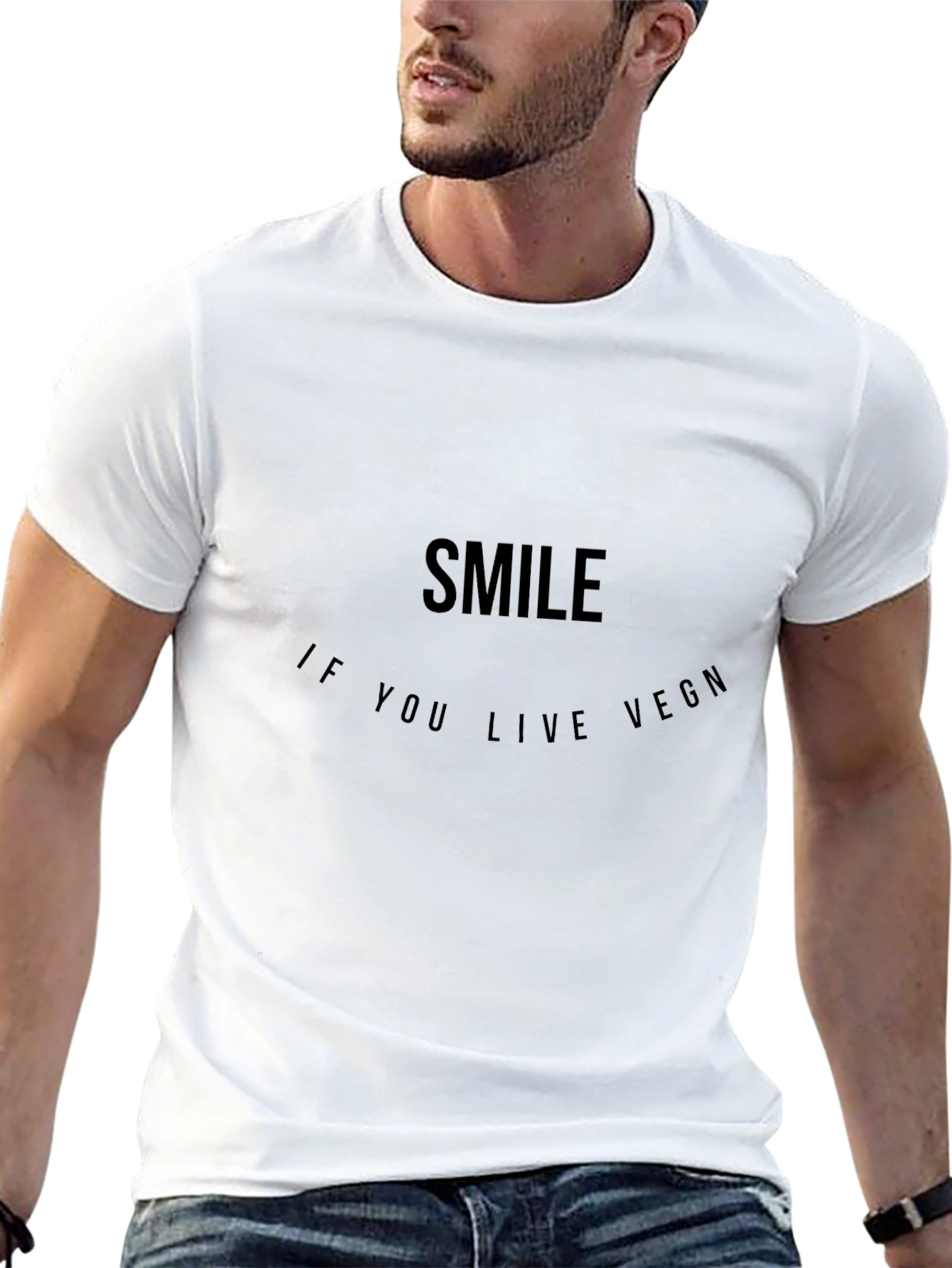 Smile If You Live VEGN Black Tee