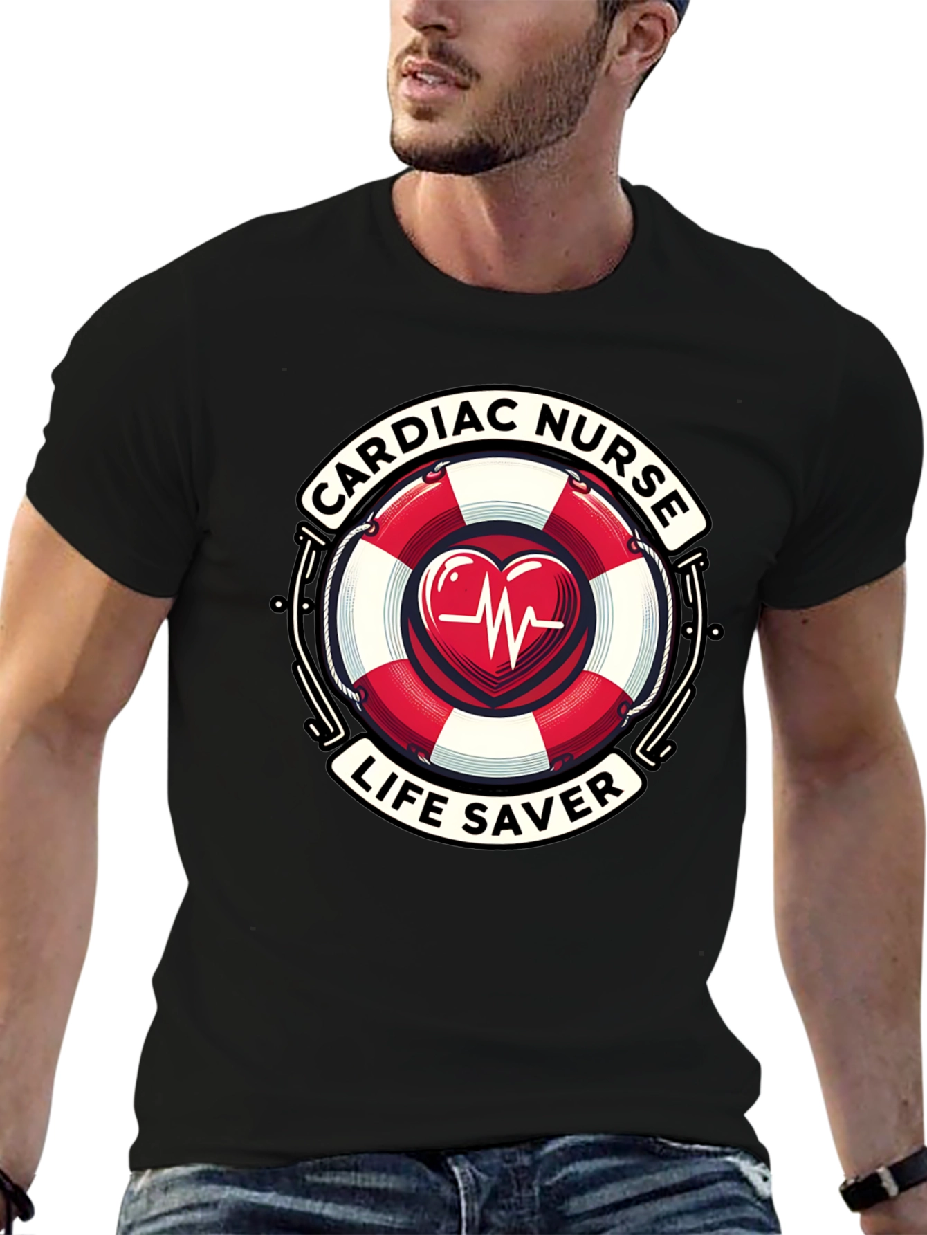 Cardiac Nurse Life Saver Graphic T-Shirt
