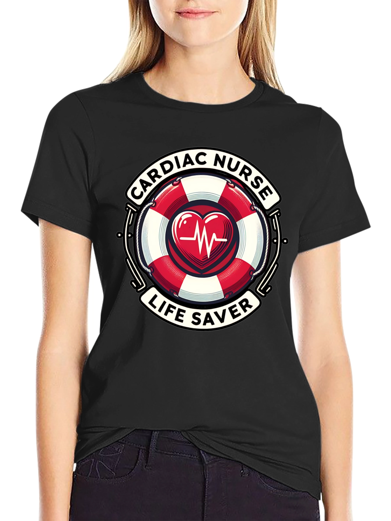 Cardiac Nurse Life Saver Graphic T-Shirt