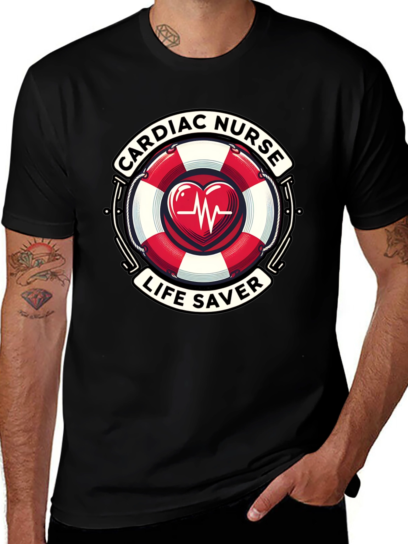 Cardiac Nurse Life Saver Graphic T-Shirt