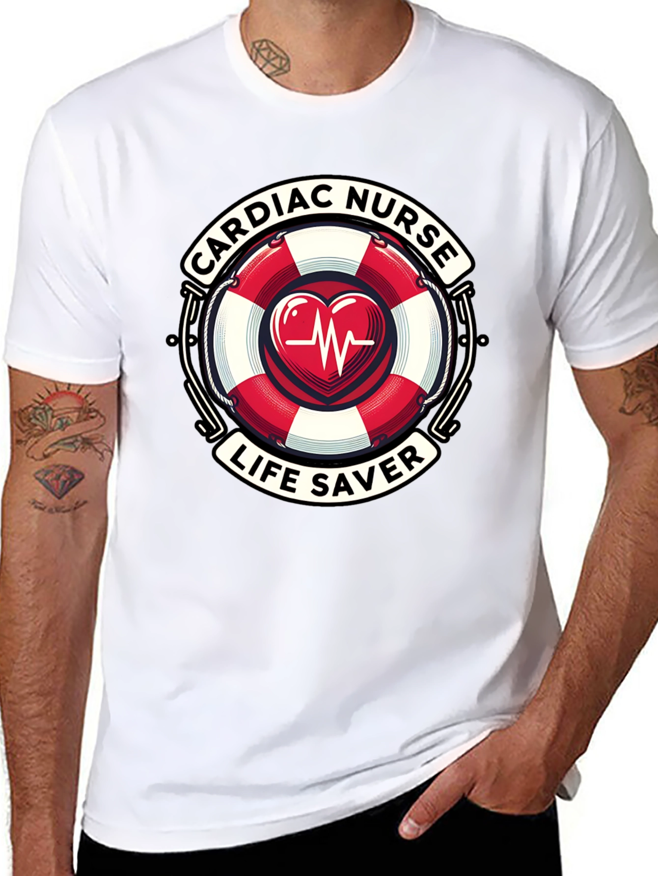 Cardiac Nurse Life Saver Graphic T-Shirt
