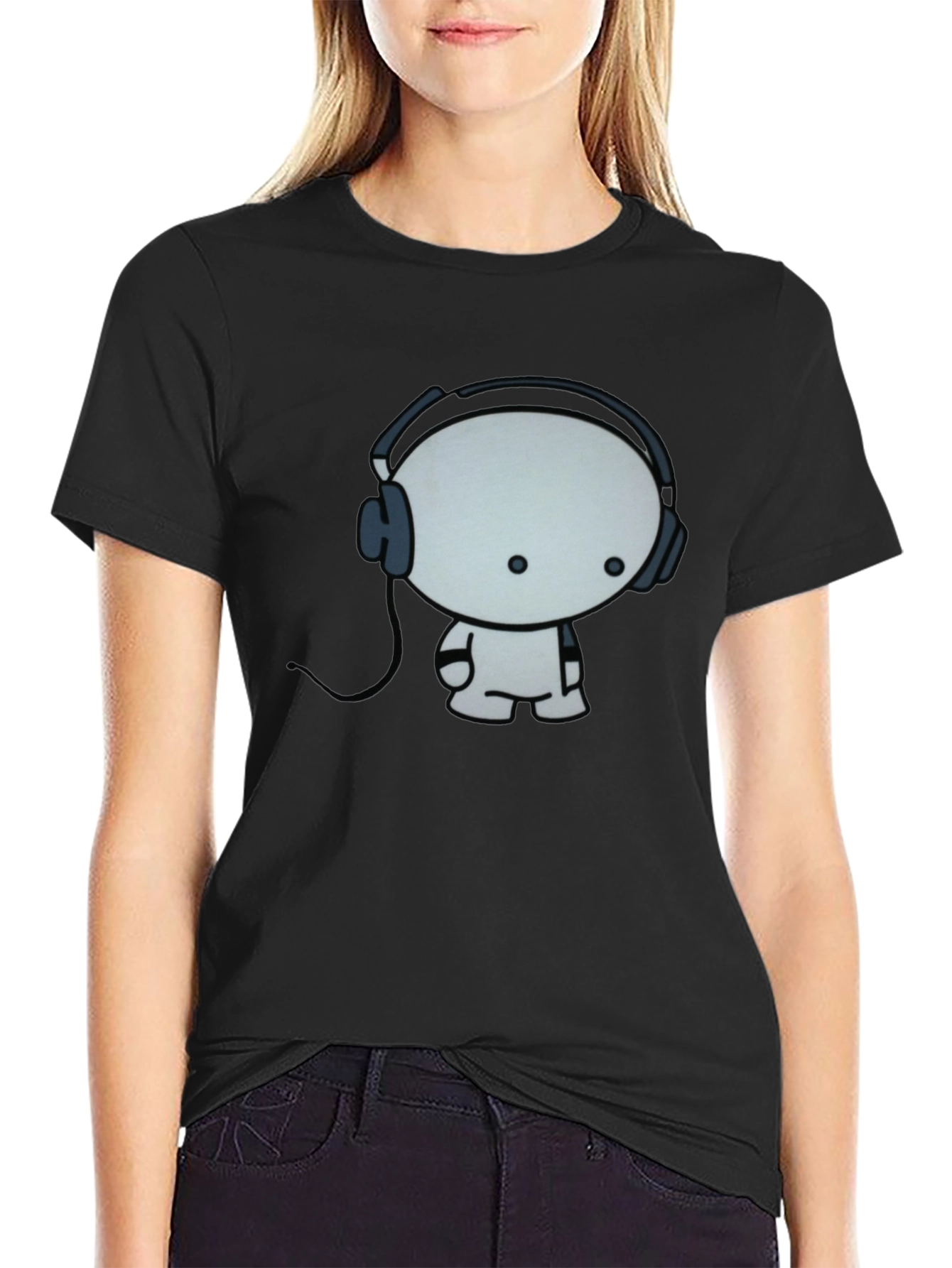 Cool Cartoon Character Graphic Black T-Shirt