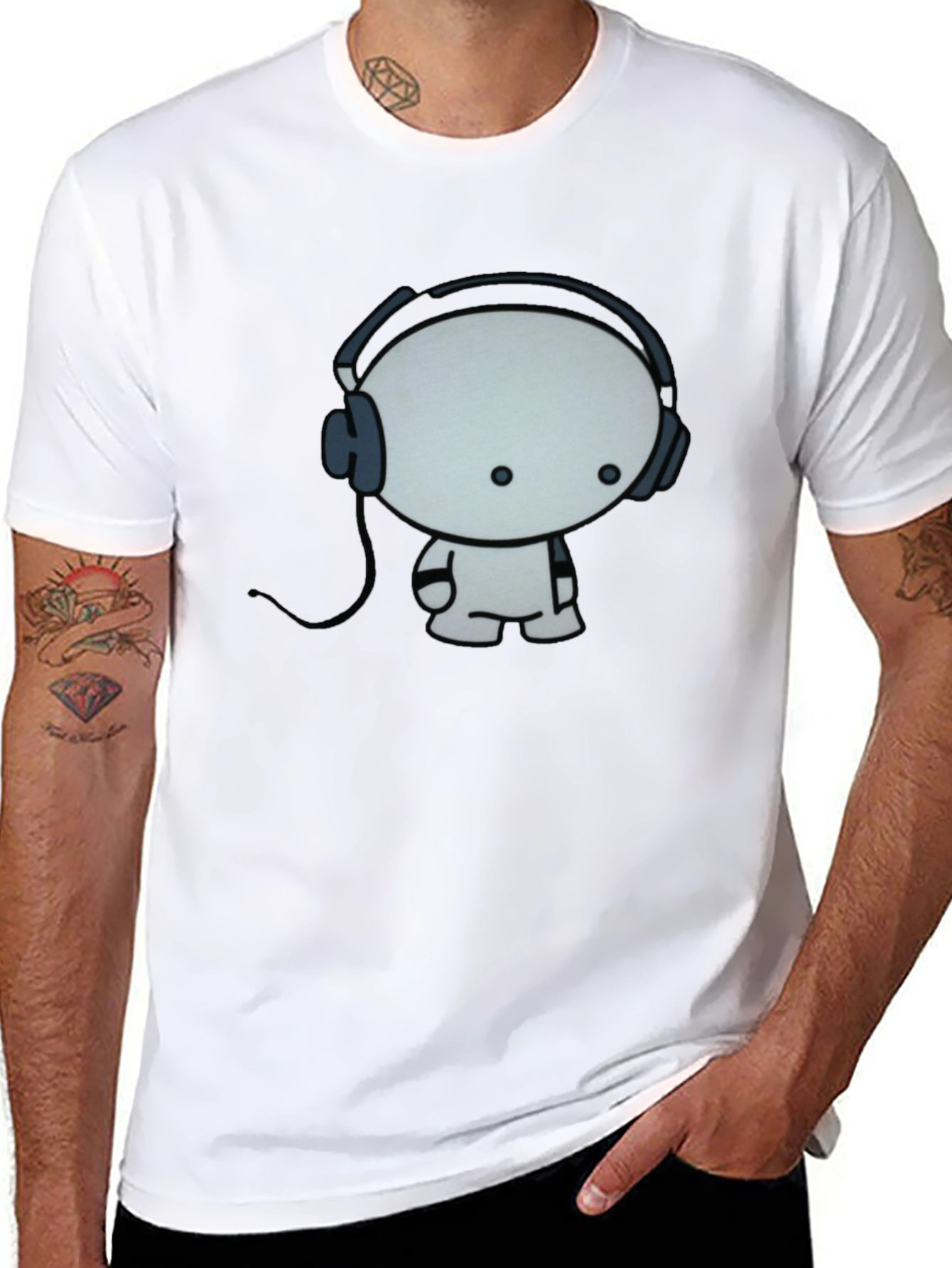 Cool Cartoon Character Graphic Black T-Shirt