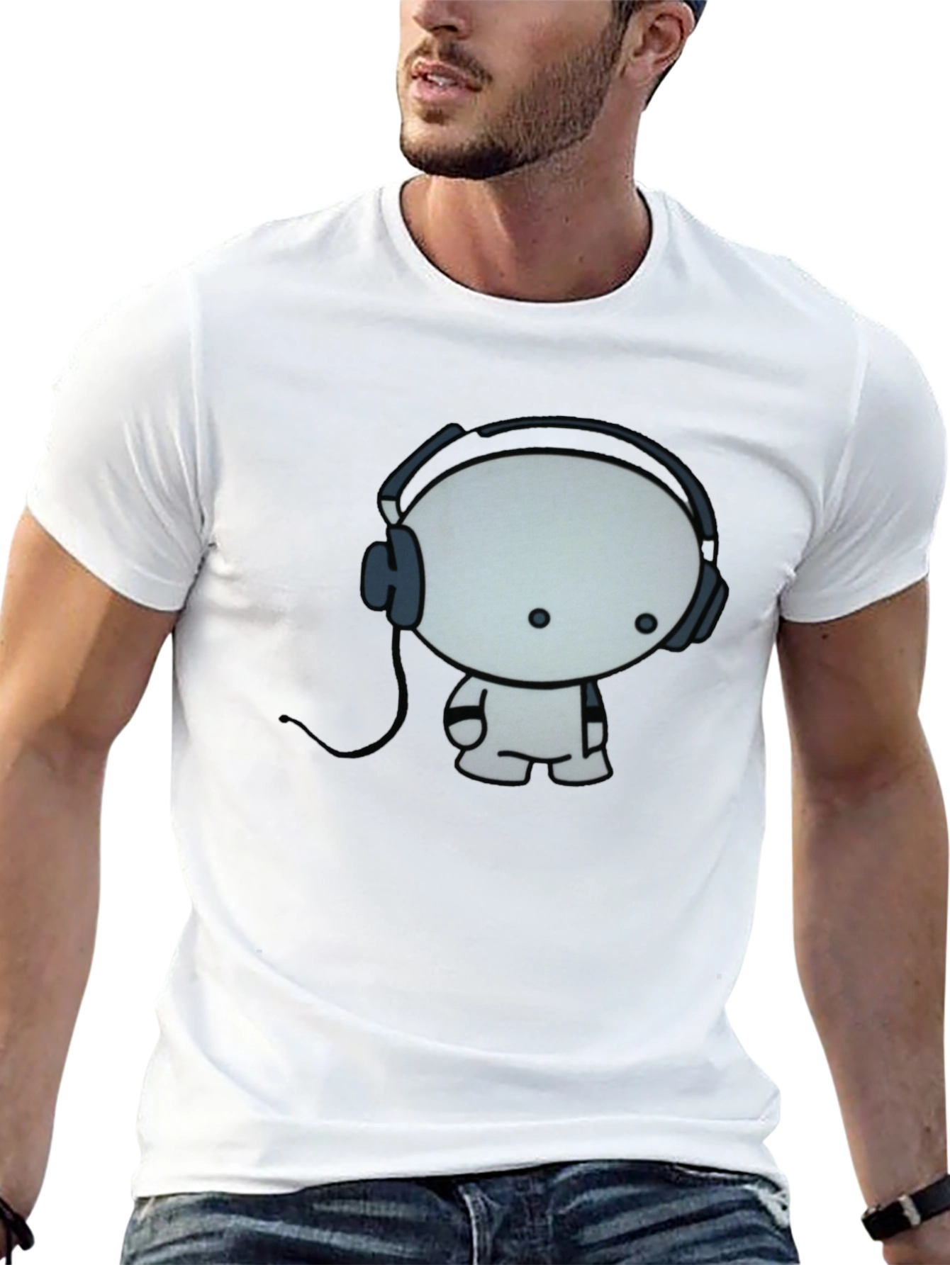 Cool Cartoon Character Graphic Black T-Shirt