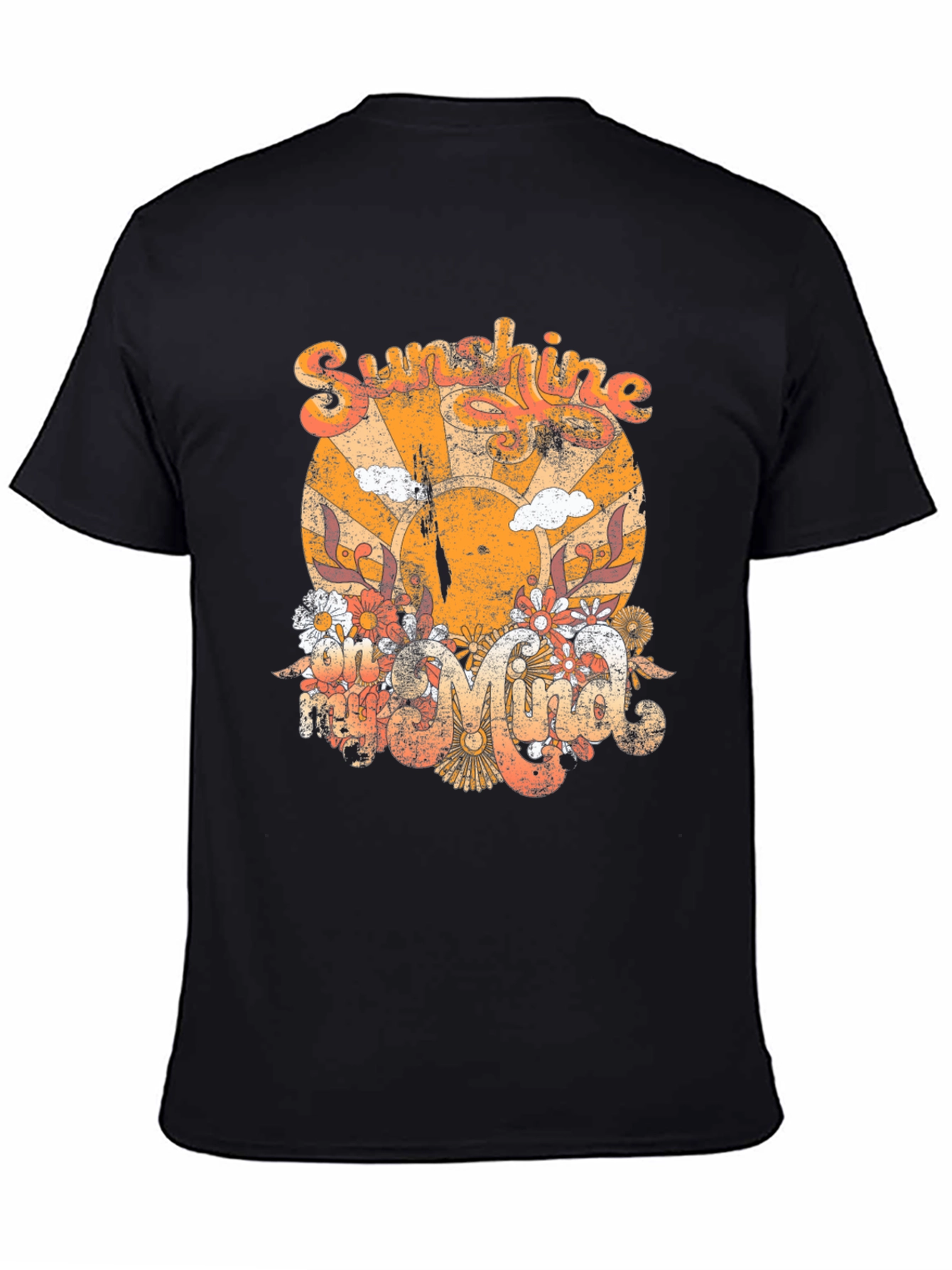 Retro Sunshine Graphic T-Shirt - Black