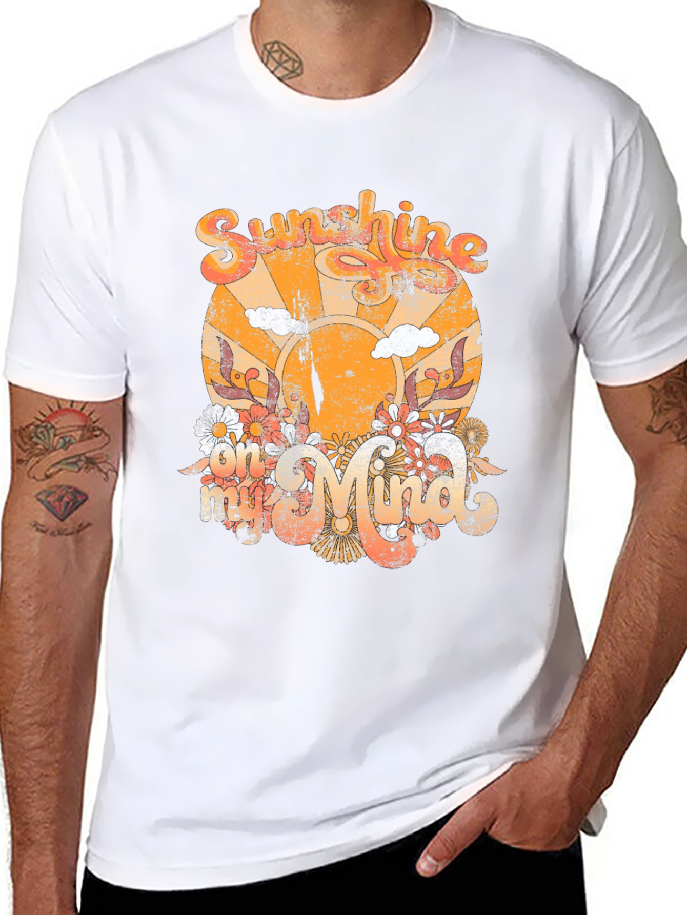 Retro Sunshine Graphic T-Shirt - Black