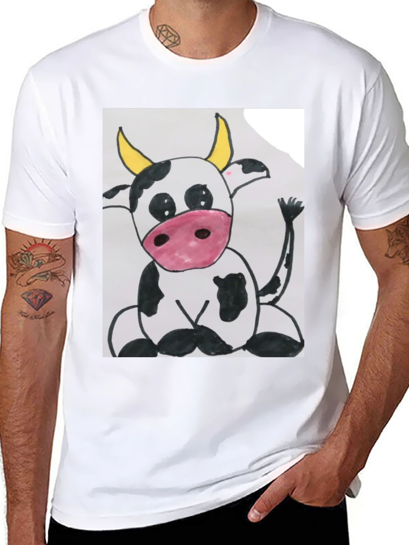 Cute Cartoon Cow Graphic T-Shirt