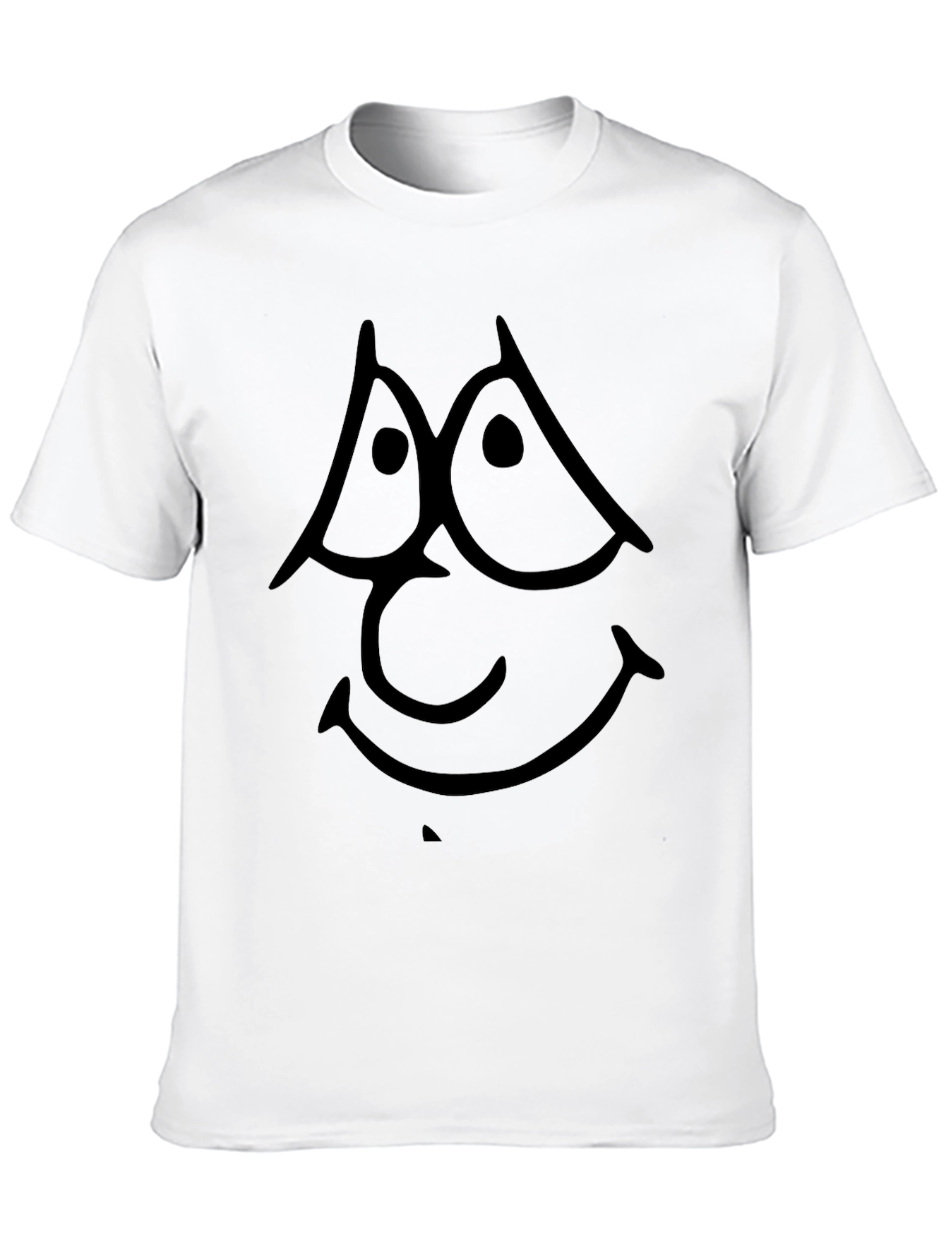 Black Cartoon Face Graphic Tee