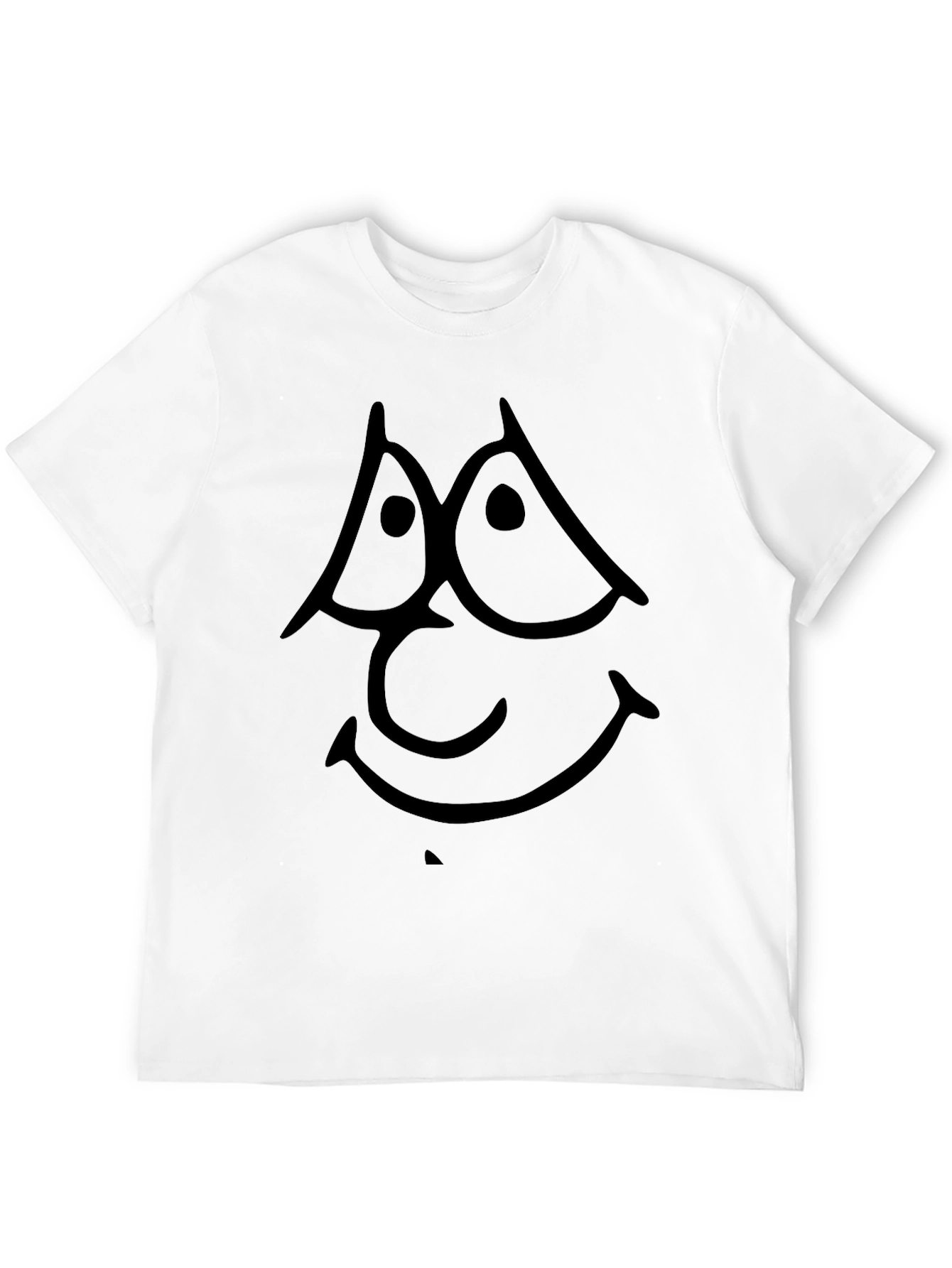 Black Cartoon Face Graphic Tee