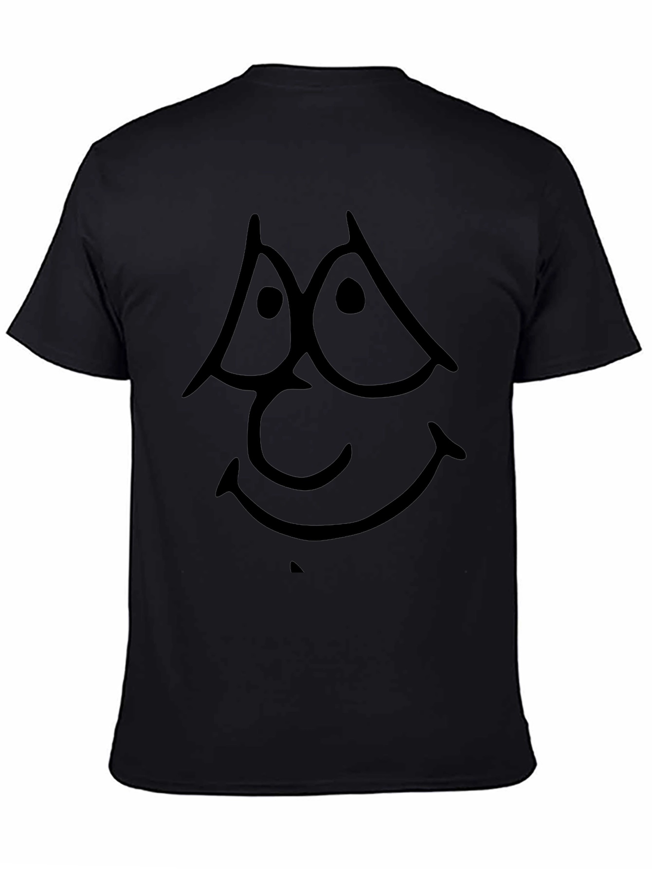 Black Cartoon Face Graphic Tee