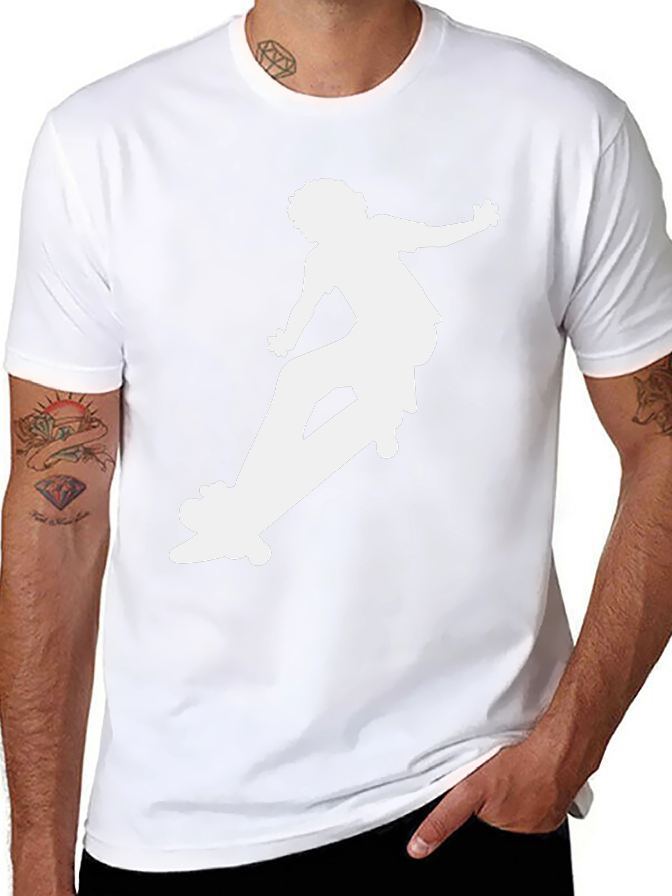 Skateboarder Graphic Tee - Cool Black T-Shirt
