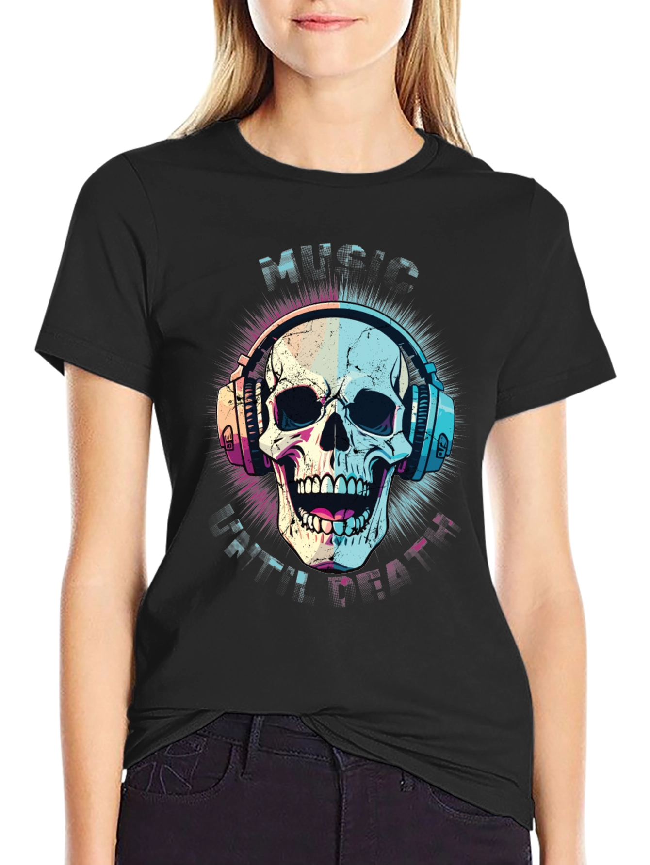 Music Lover Skull Graphic Tee