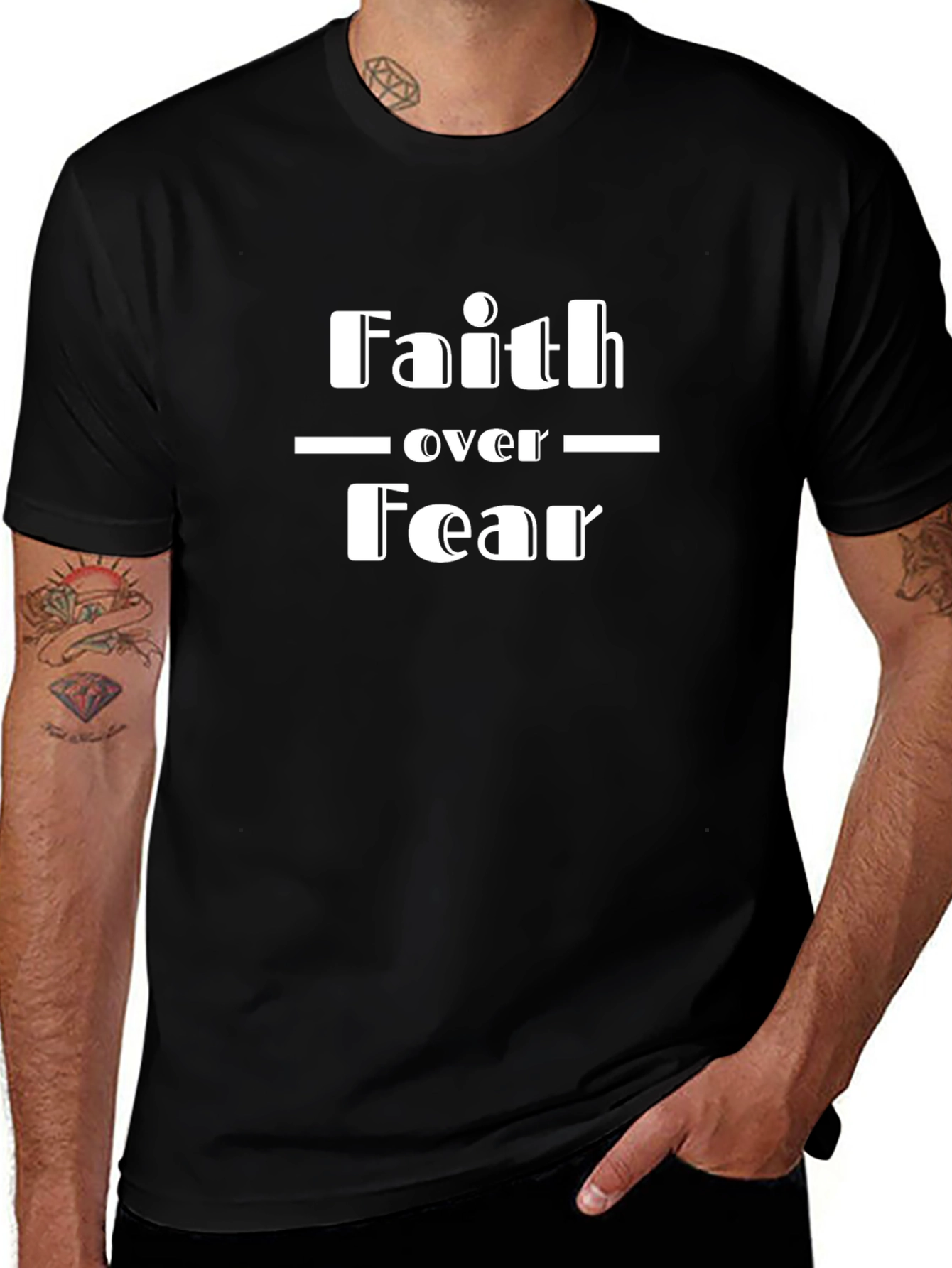 Faith Over Fear Graphic Tee - Black