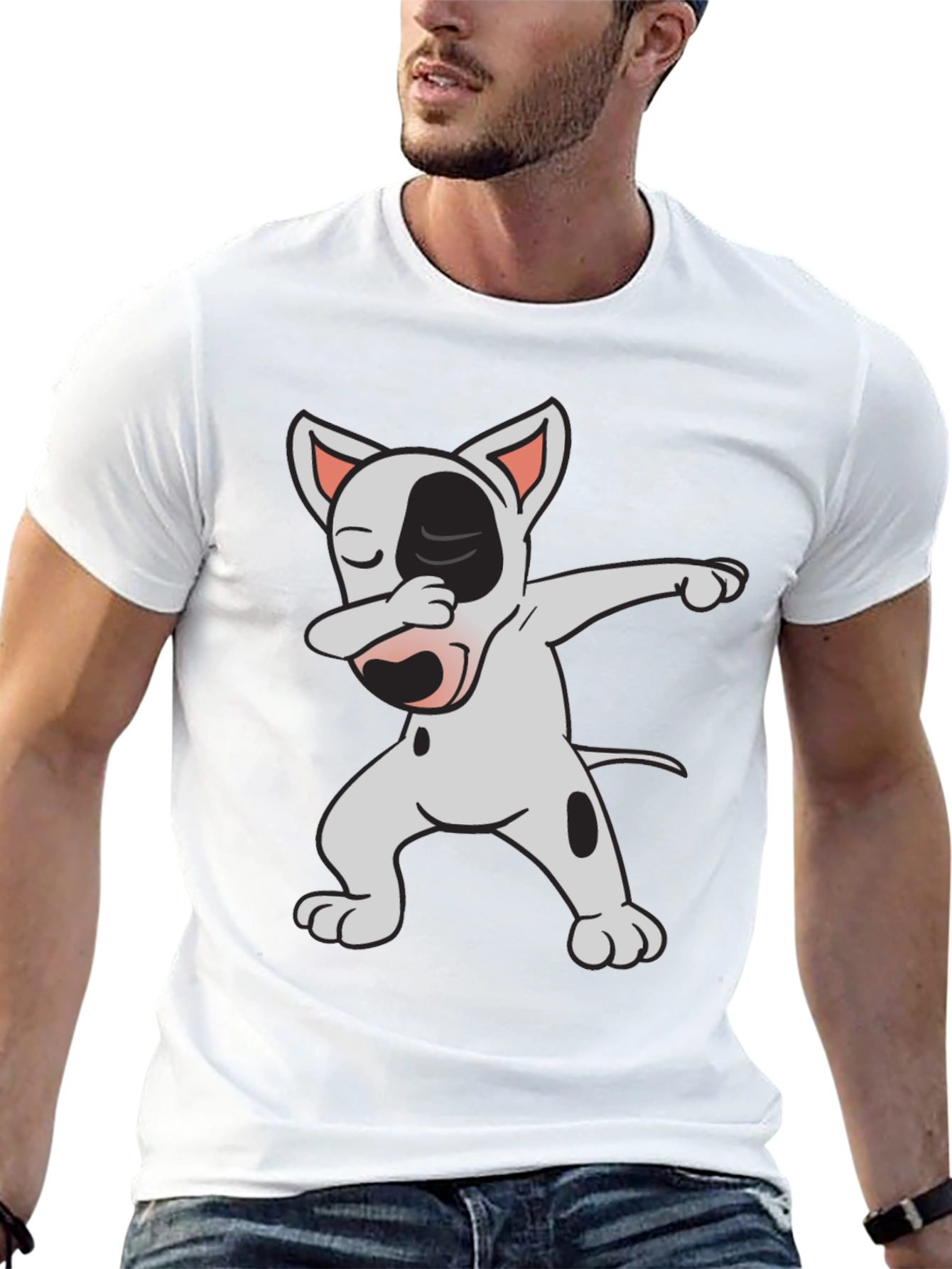 Dabbing Dog Graphic Tee - Cool Black Cotton T-Shirt