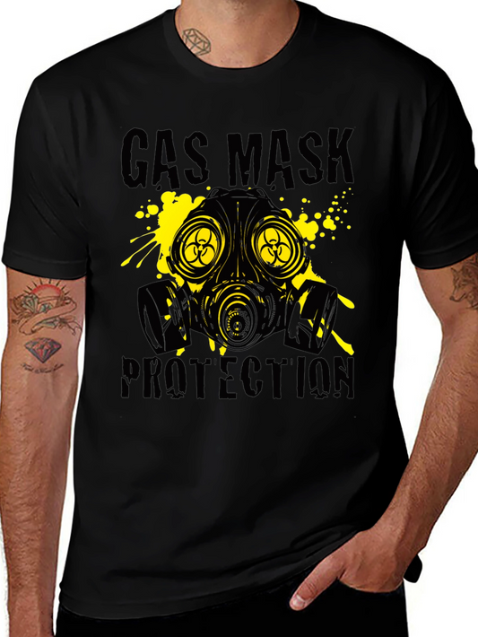 Gas Mask Protection Black Graphic T-Shirt