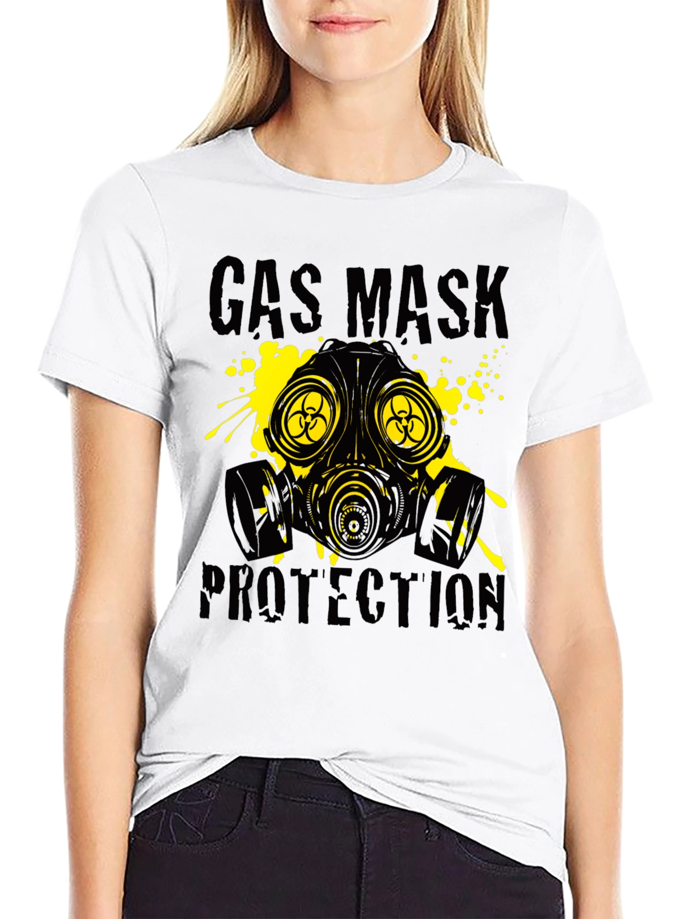 Gas Mask Protection Black Graphic T-Shirt