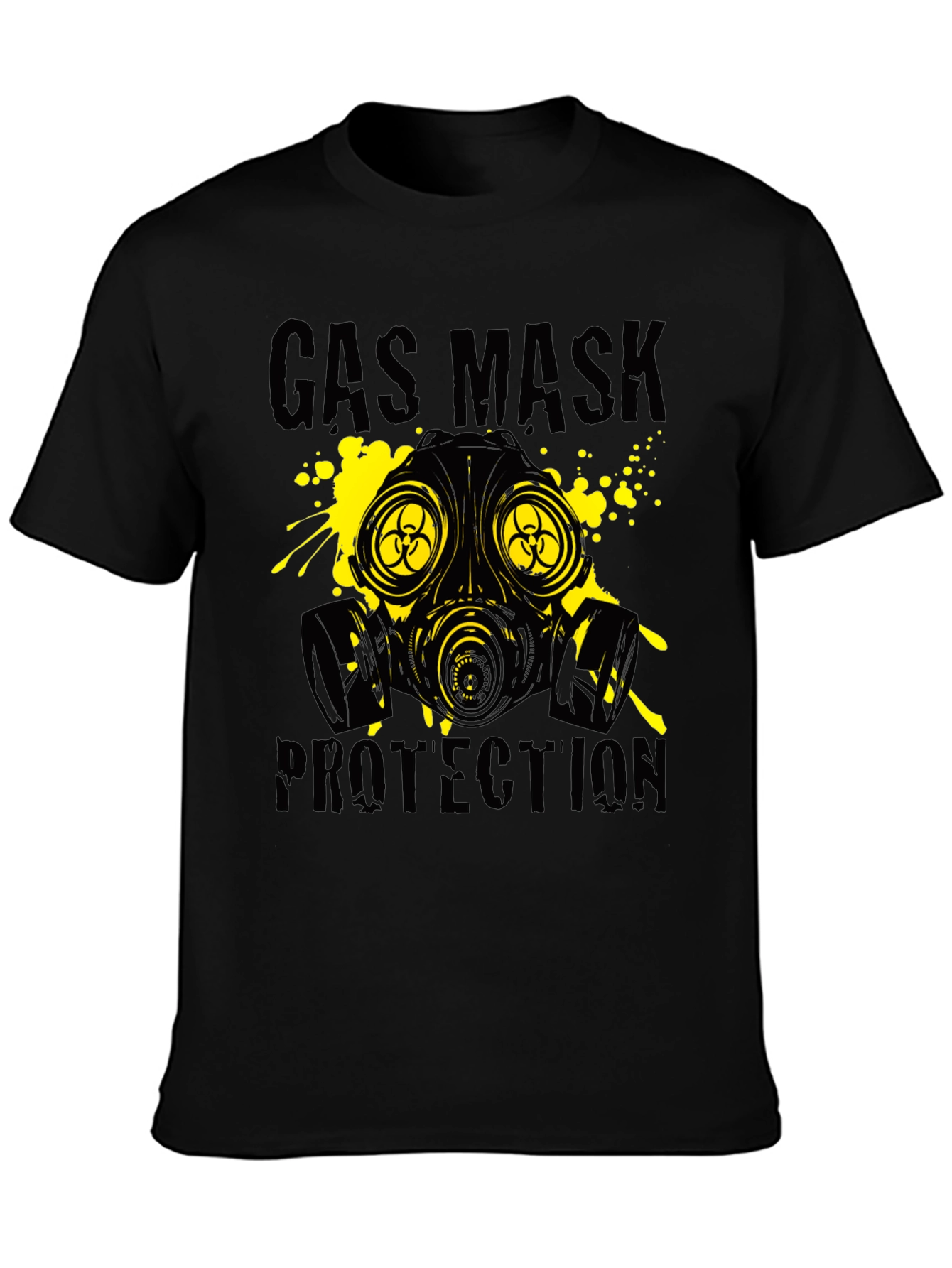 Gas Mask Protection Black Graphic T-Shirt