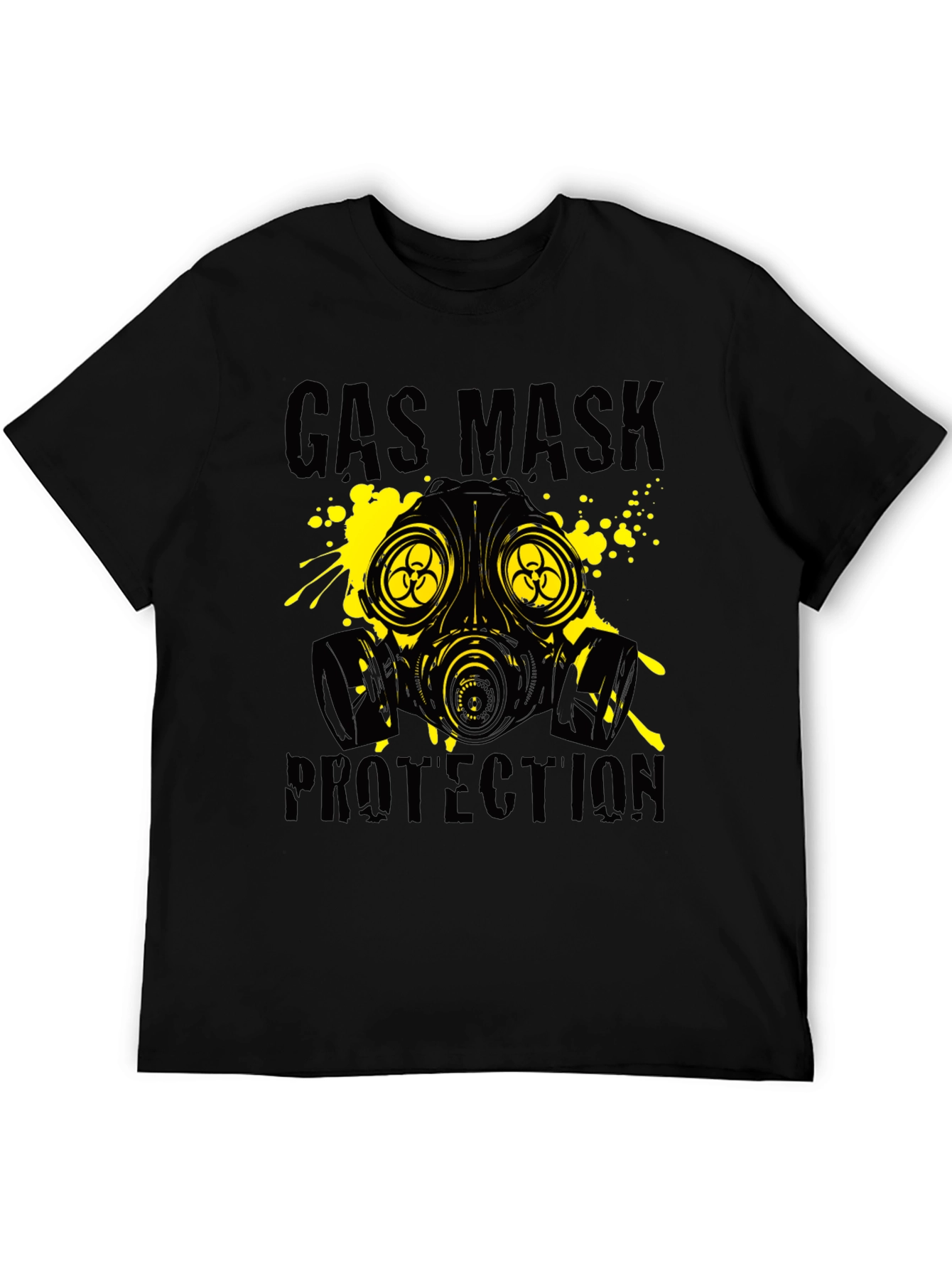Gas Mask Protection Black Graphic T-Shirt