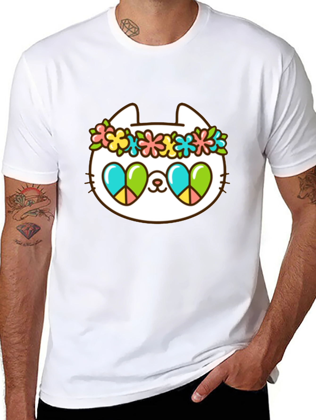 Cool Cat Peace Sign T-Shirt