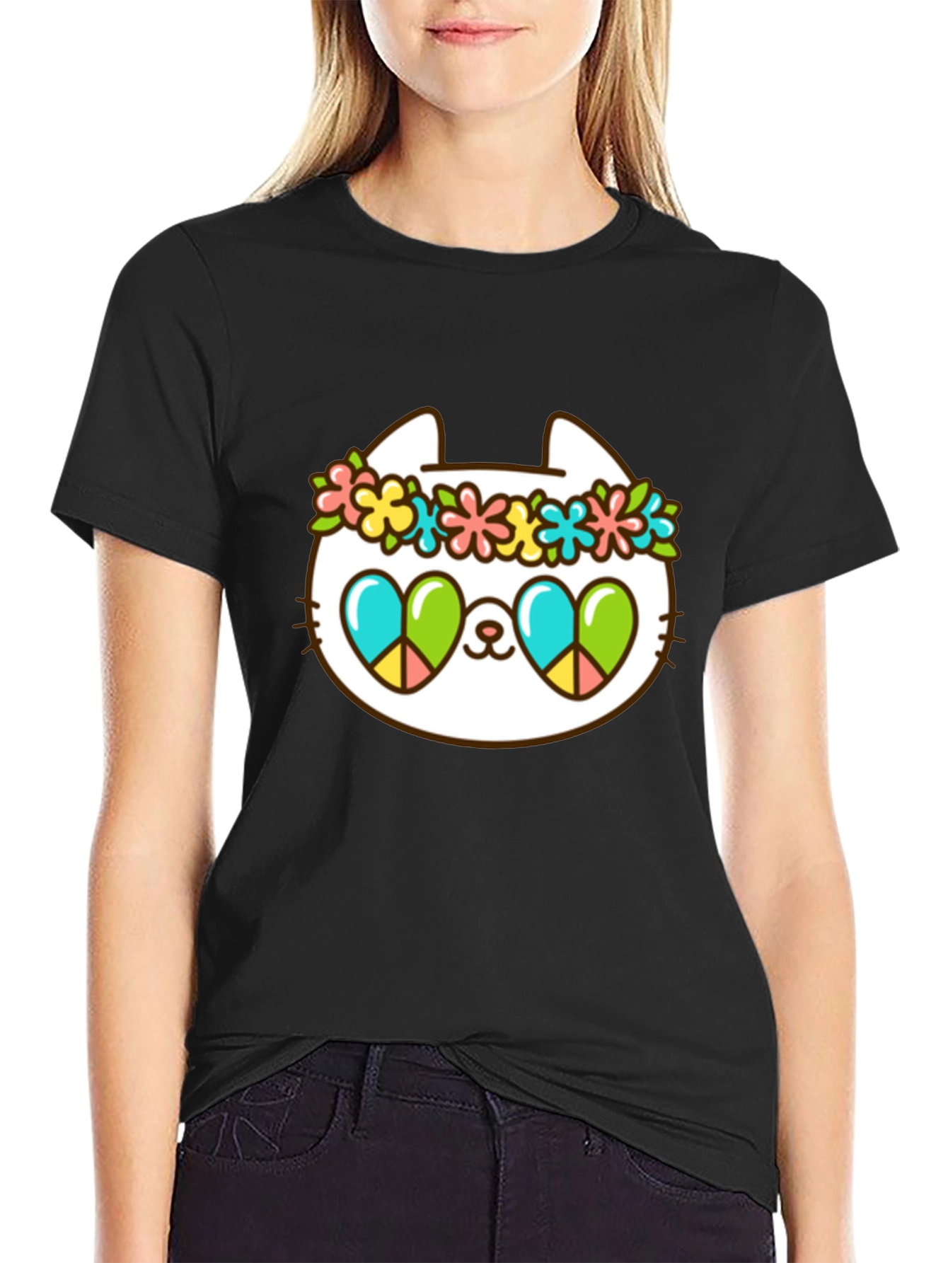 Cool Cat Peace Sign T-Shirt