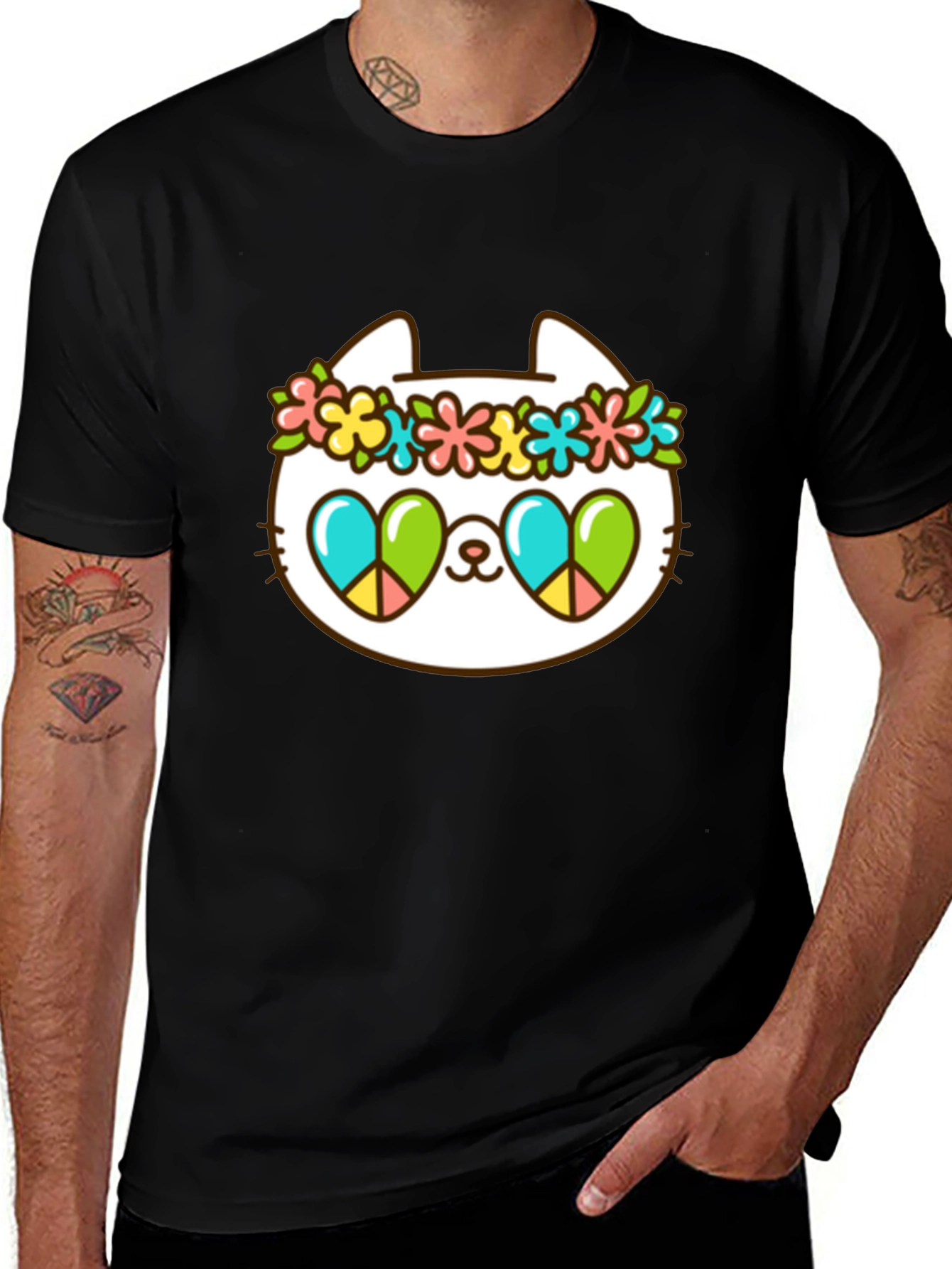 Cool Cat Peace Sign T-Shirt