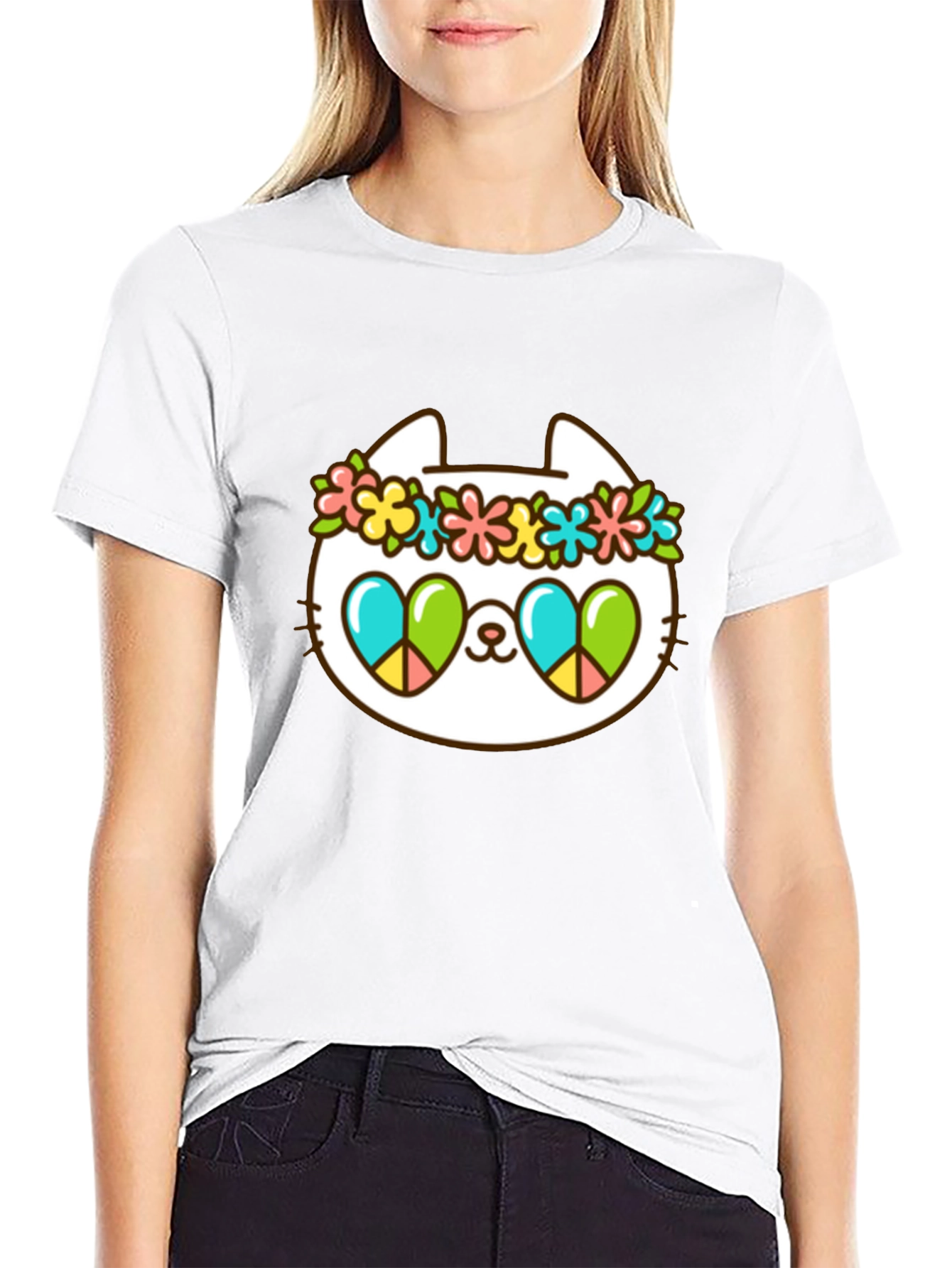 Cool Cat Peace Sign T-Shirt