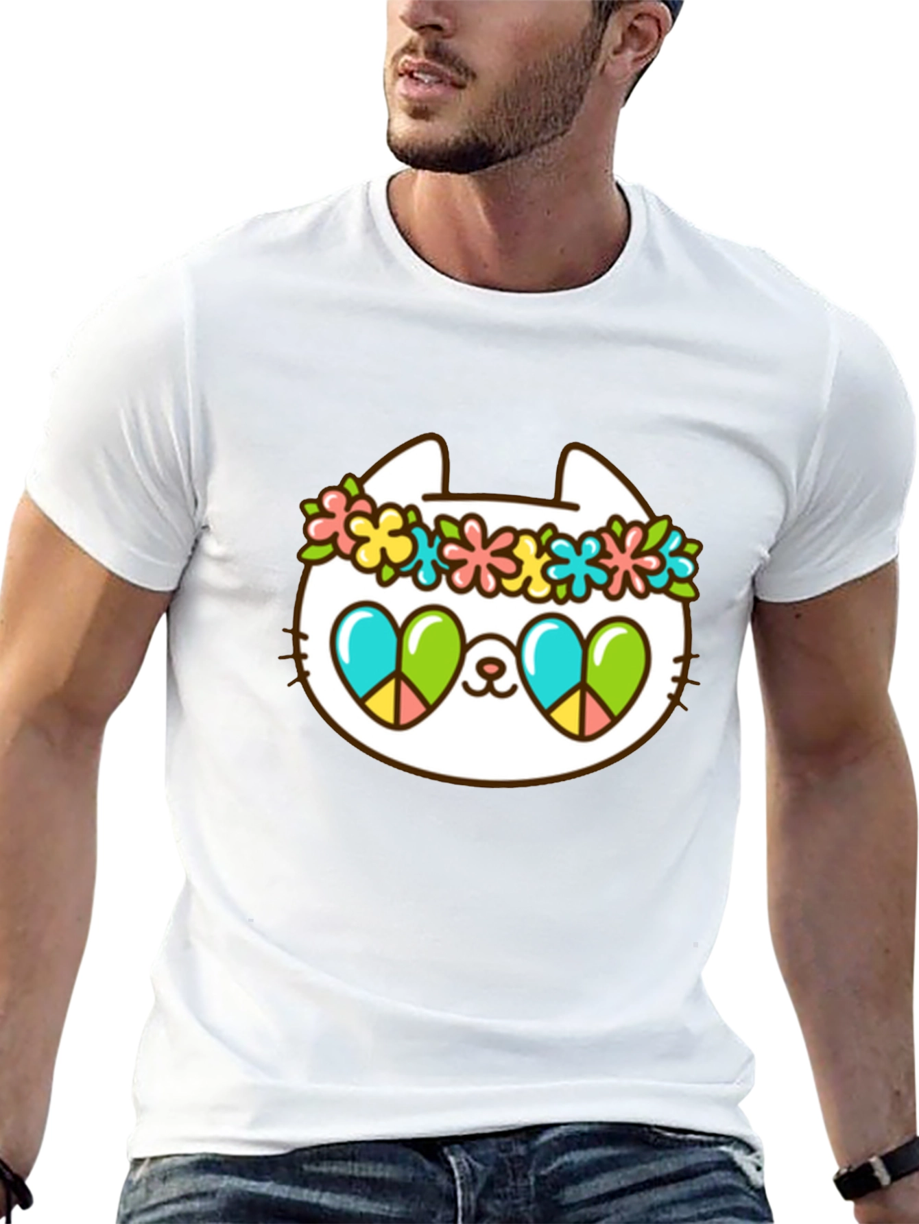 Cool Cat Peace Sign T-Shirt