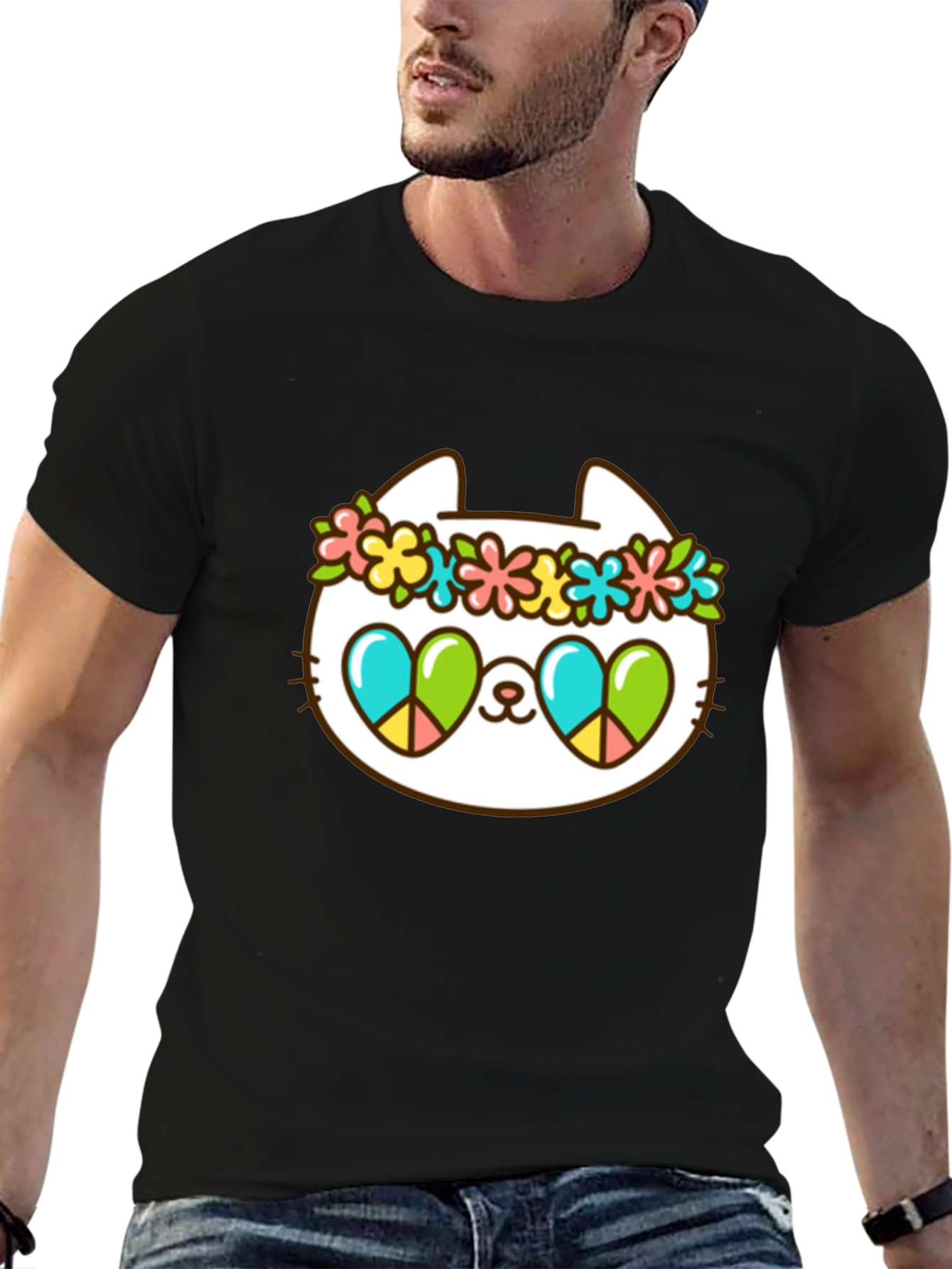 Cool Cat Peace Sign T-Shirt