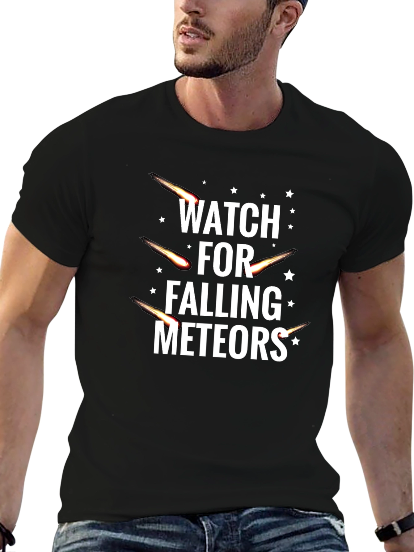 Watch for Falling Meteors Black T-Shirt