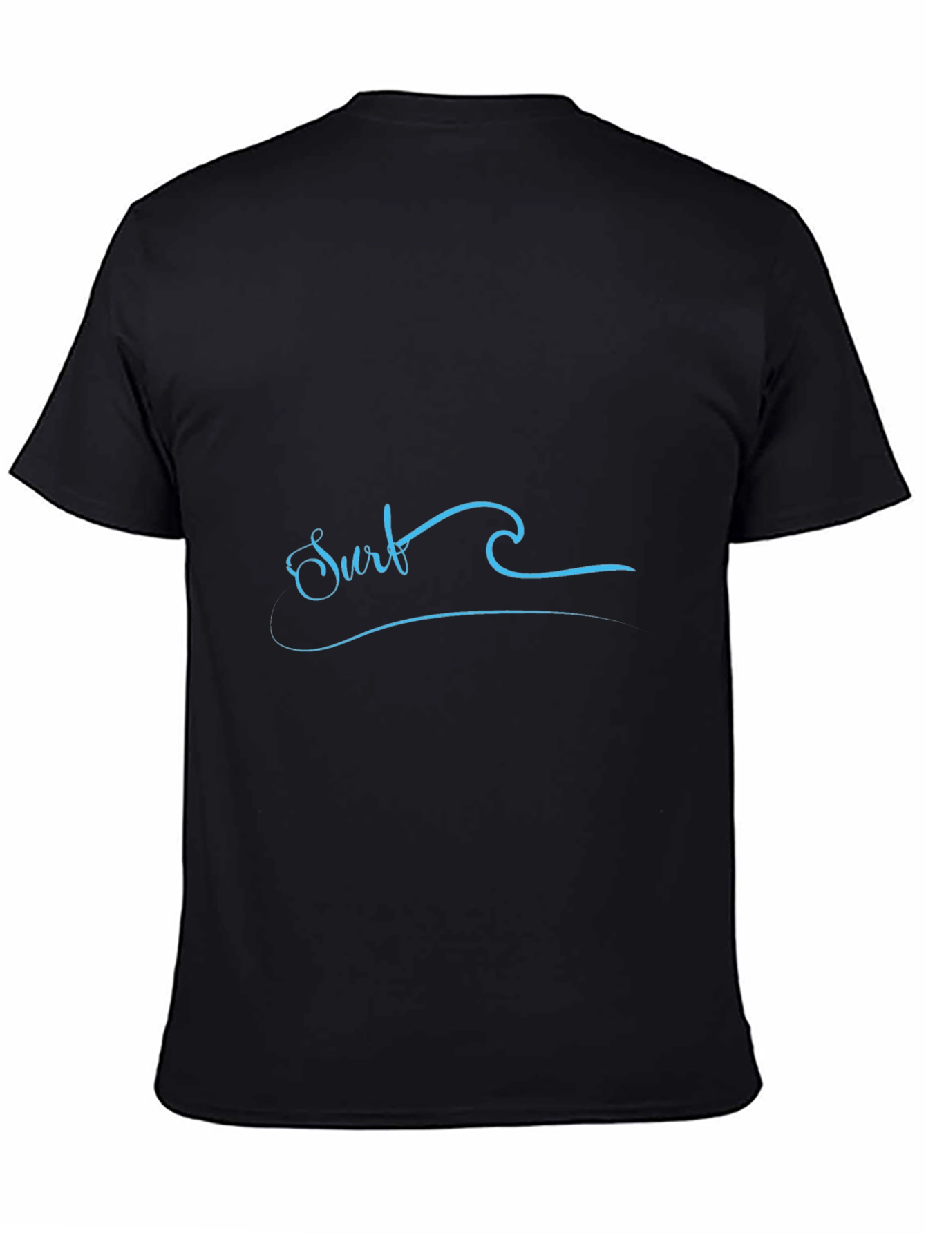 Surf Wave Graphic Tee - Black Cotton T-Shirt