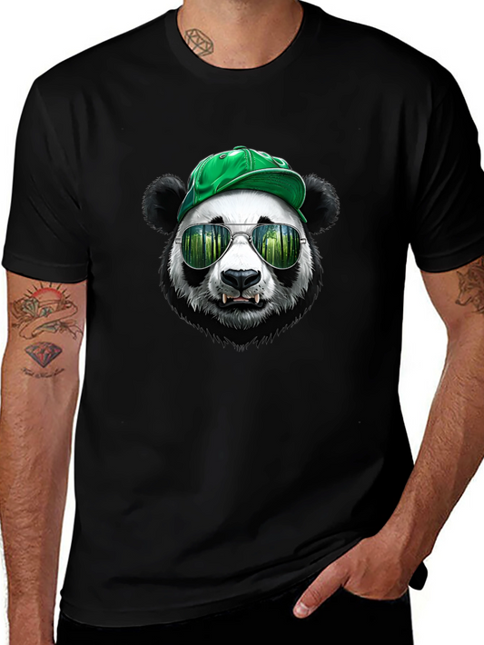 Cool Panda Tee with Hat & Shades - Unique Graphic T-Shirt